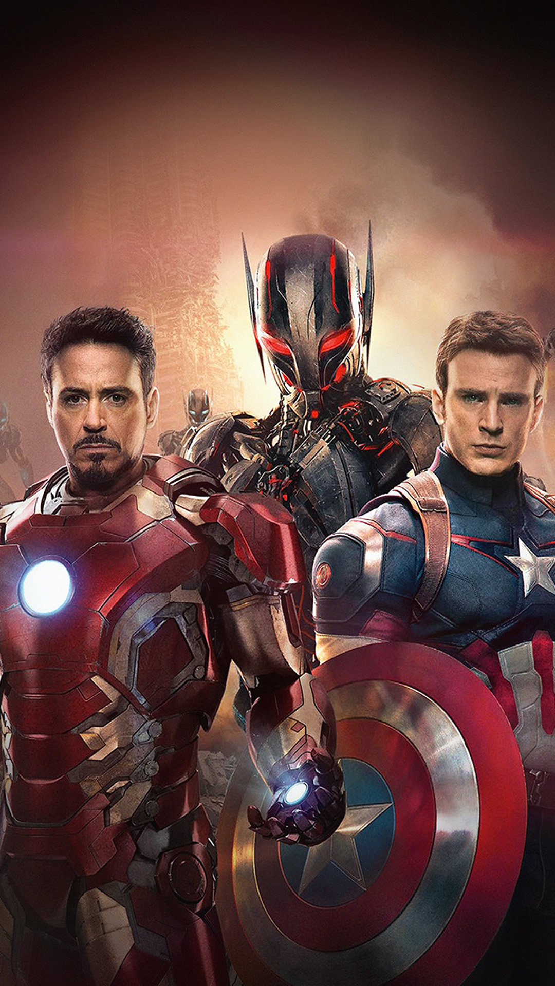 Iron Man, Ultron, Capitan America, Tony Stark, 1080x1920 Verticale, iPhone Pro