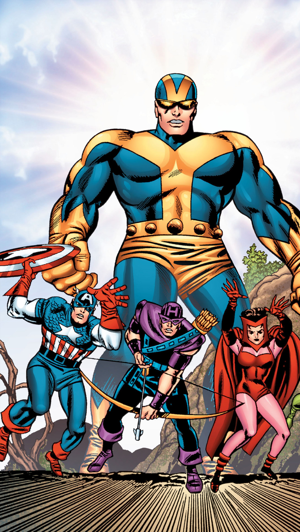 Avengers Goliath Capitan America Occhio di Falco, 960x1704 Full HD Verticale, iPhone Pro