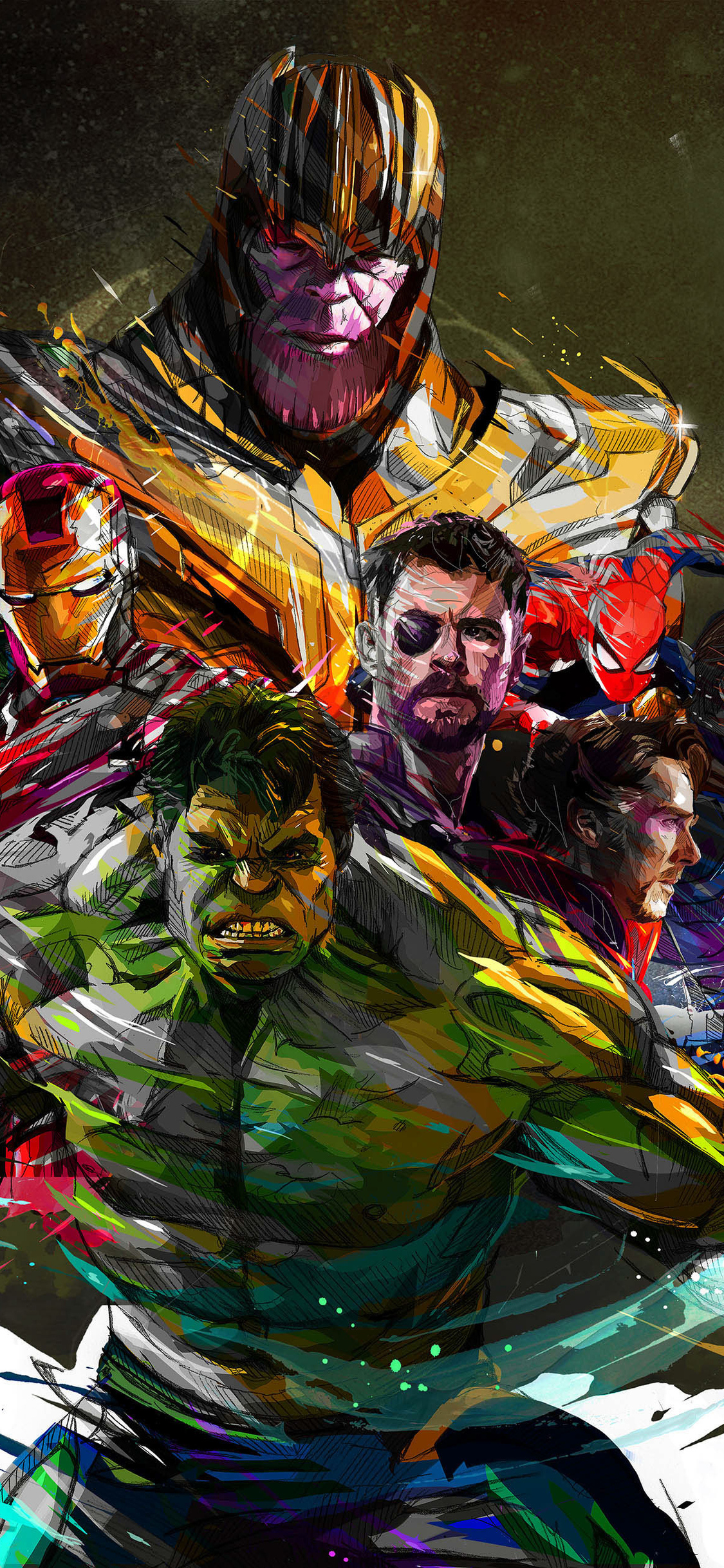 Avengers Hulk Thanos Iron Man, 1125x2436 Verticale, iPhone