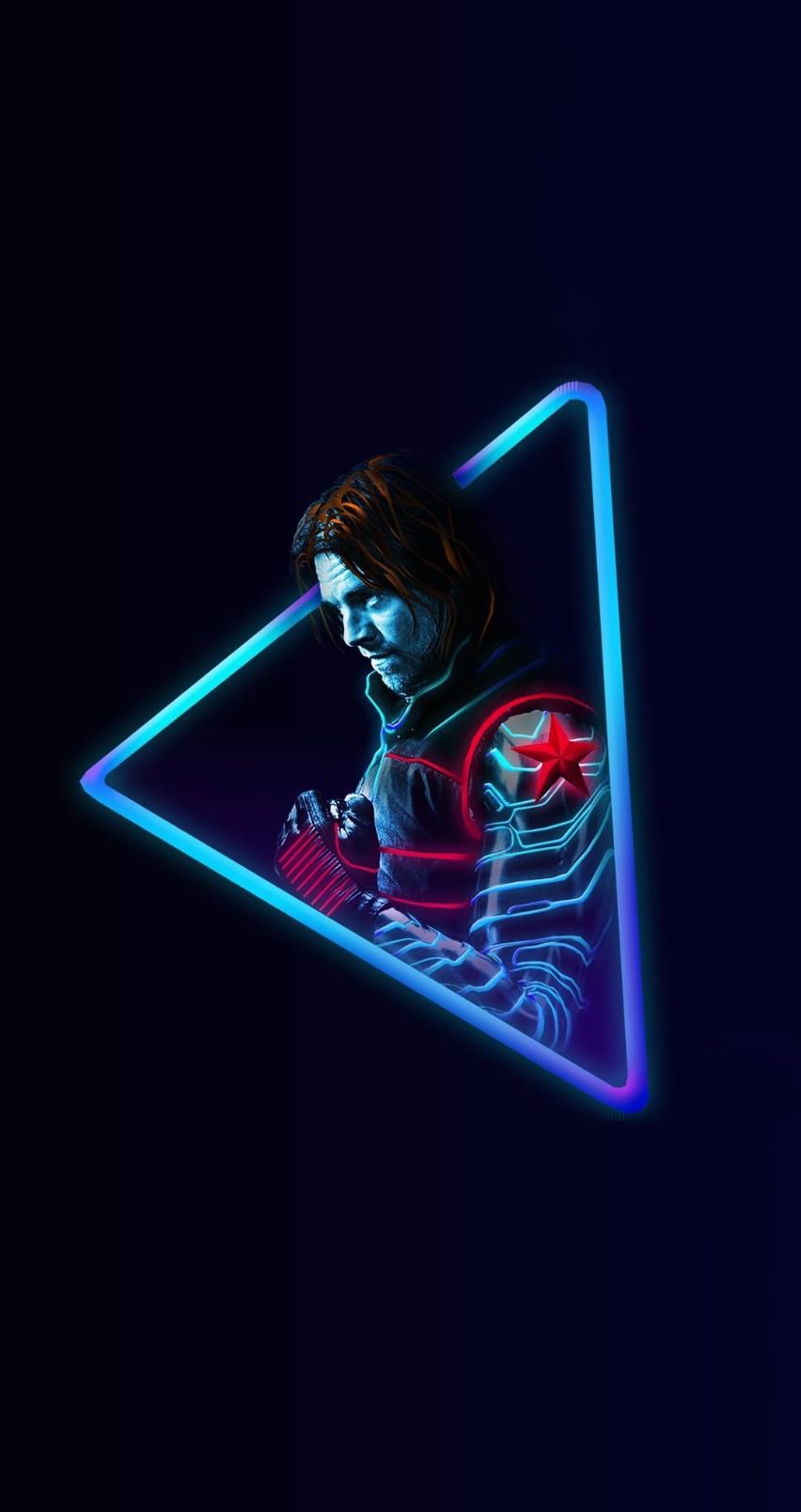 Winter Soldier neon triangolo, 852x1608 Verticale, iPhone