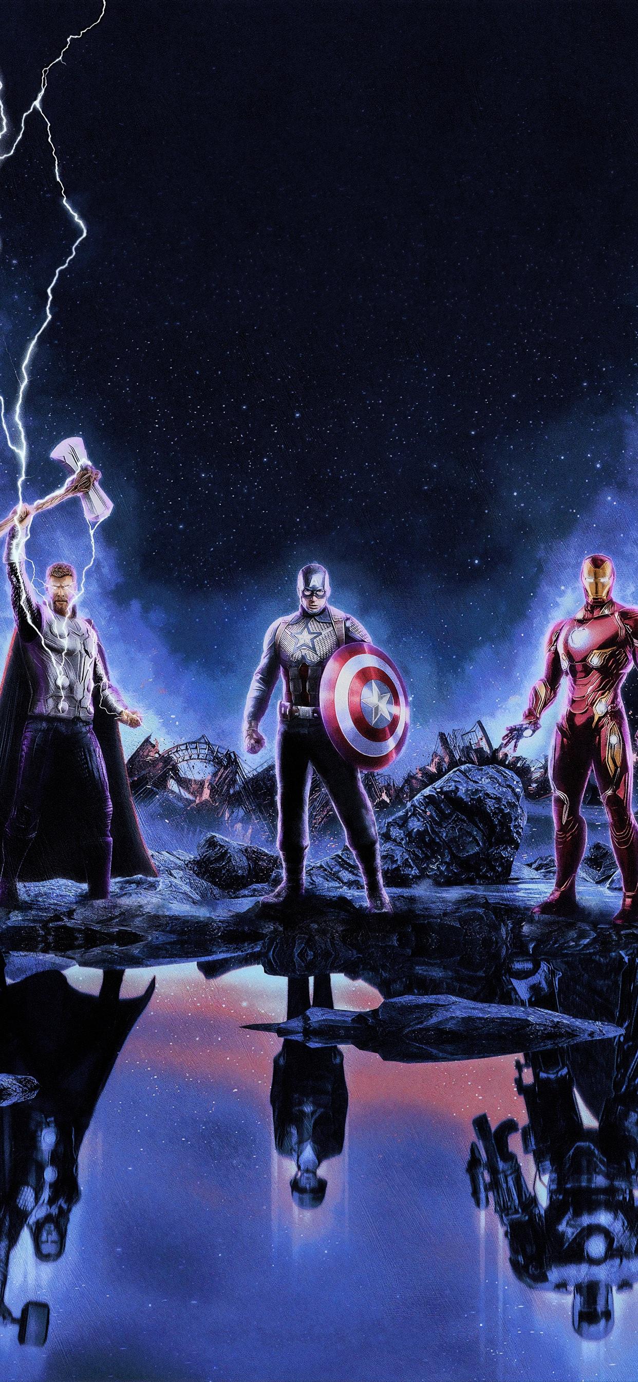 Thor, Captain America, Iron Man, 1242x2688 Full HD Verticale, iPhone