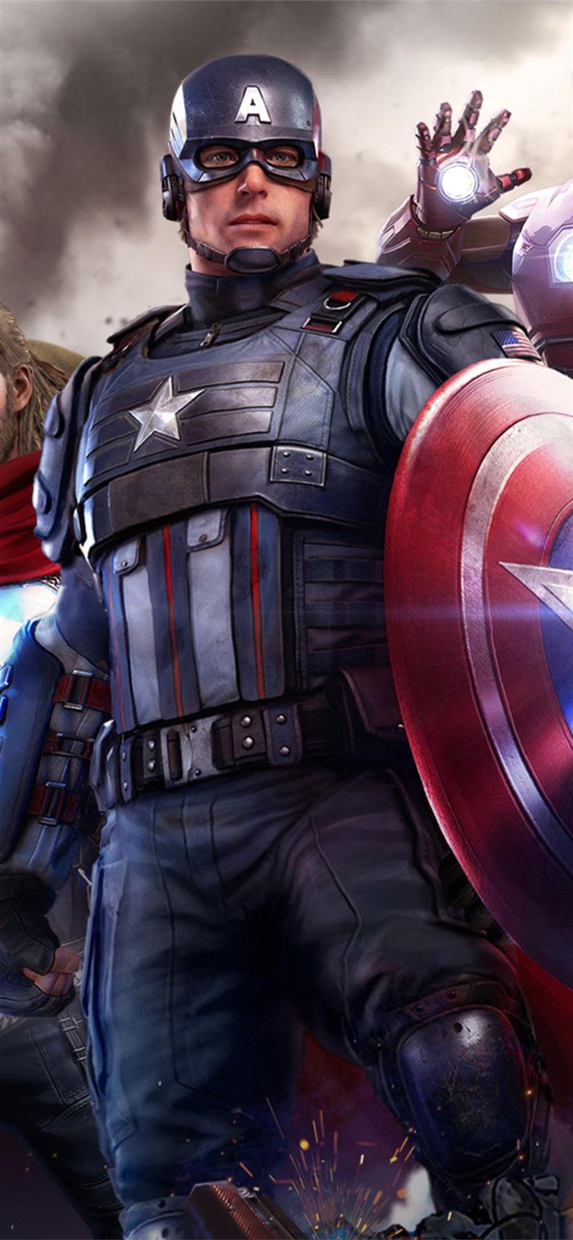 Captain America con scudo, Steve Rogers, 828x1792 Verticale, iPhone Pro Max