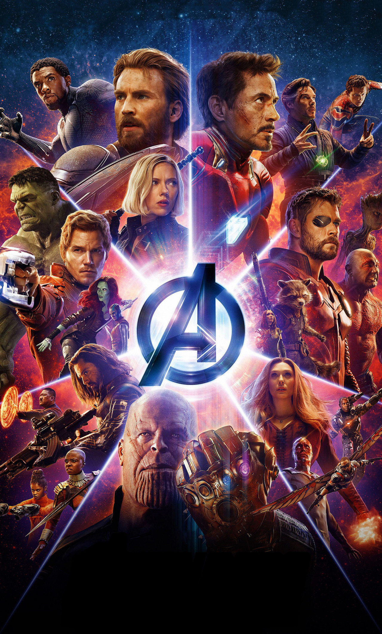 Poster Avengers Infinity War personaggi, 1280x2120 Verticale, iPhone