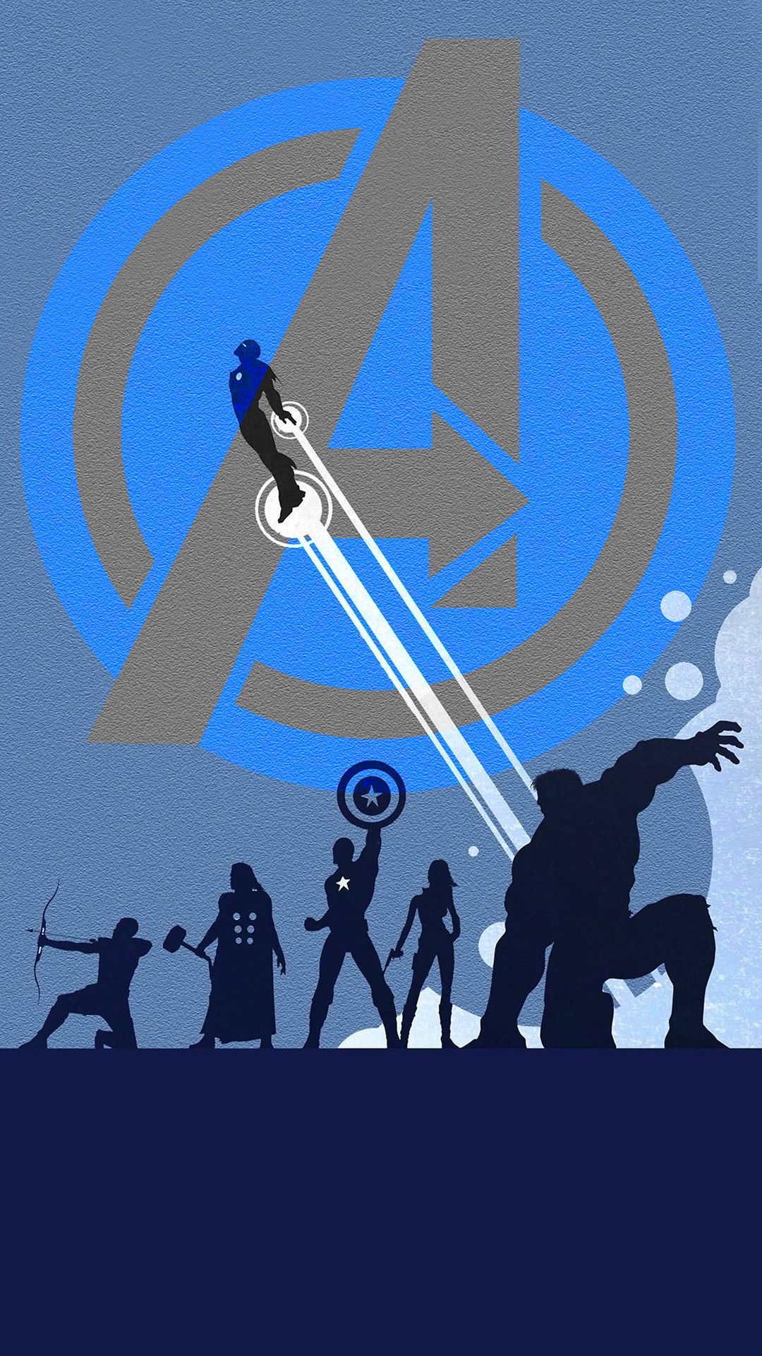 Silhouette eroi Avengers logo, 1080x1920 Verticale, Samsung Galaxy