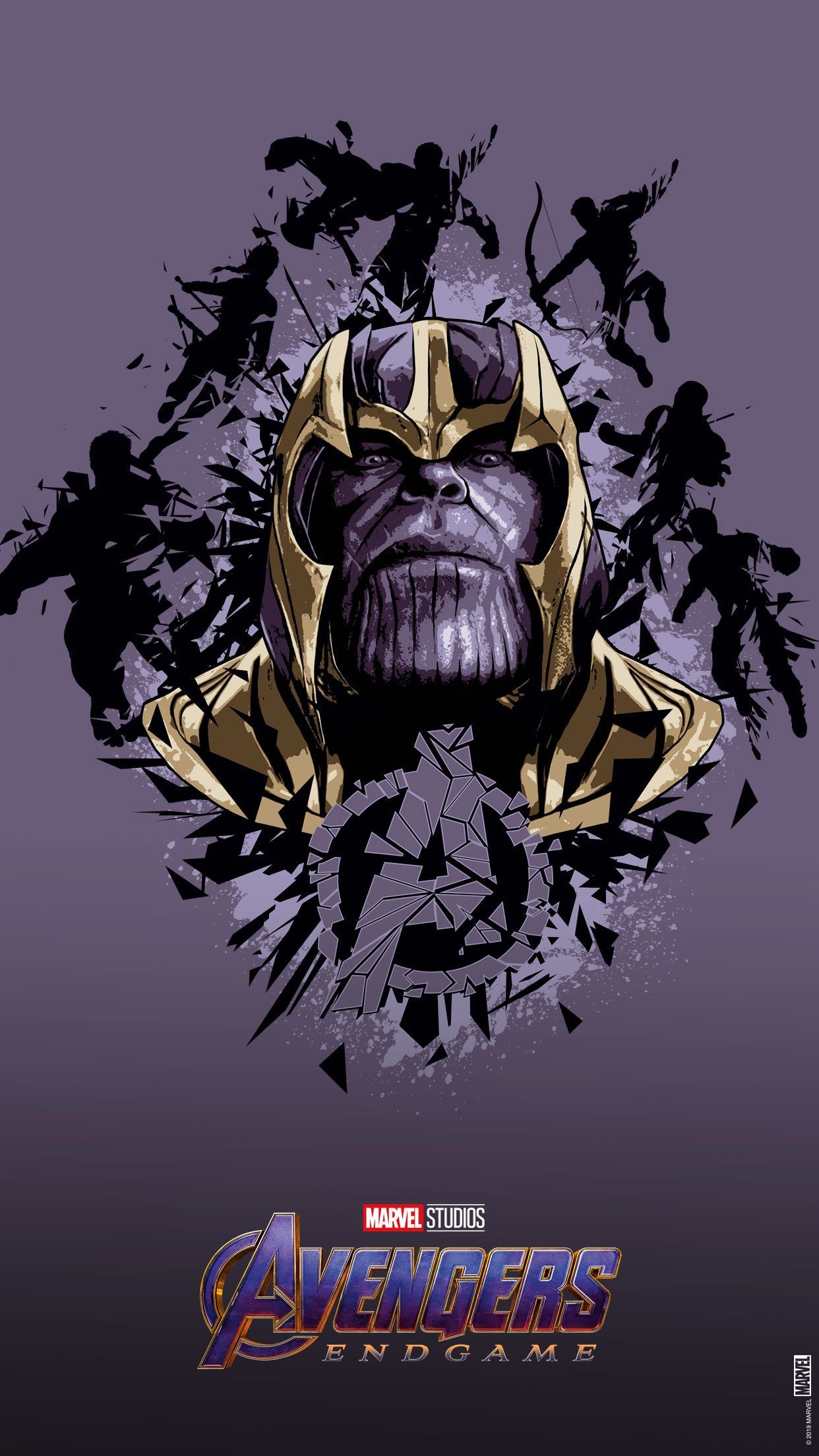Thanos Avengers Endgame silhouette, 1242x2209 Full HD Verticale, Smartphone
