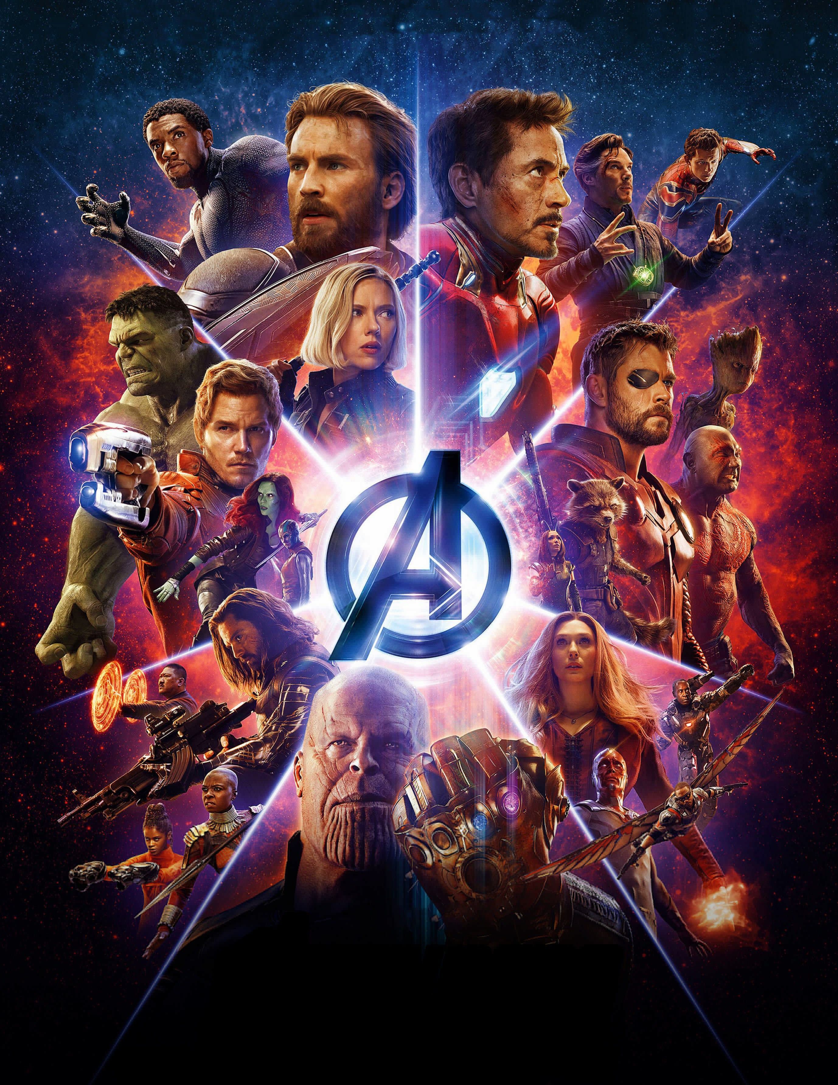 Poster Avengers Infinity War, Marvel, 2755x3567 Verticale, Telefono