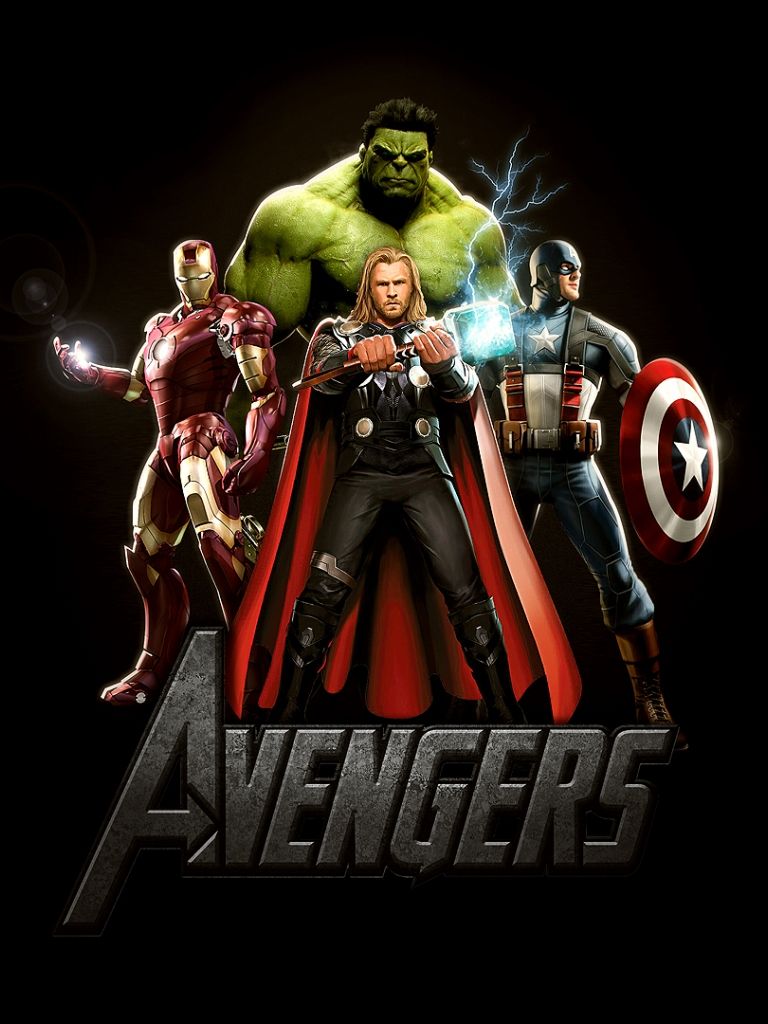 Avengers gruppo supereroi Marvel, 768x1024 Full HD Verticale, Smartphone