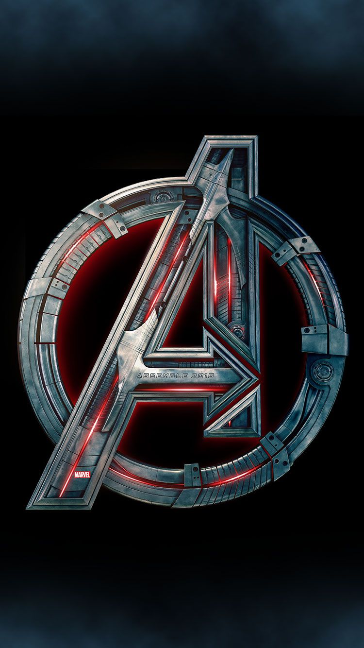 Logo Avengers metallico, 750x1334 Verticale, Telefono