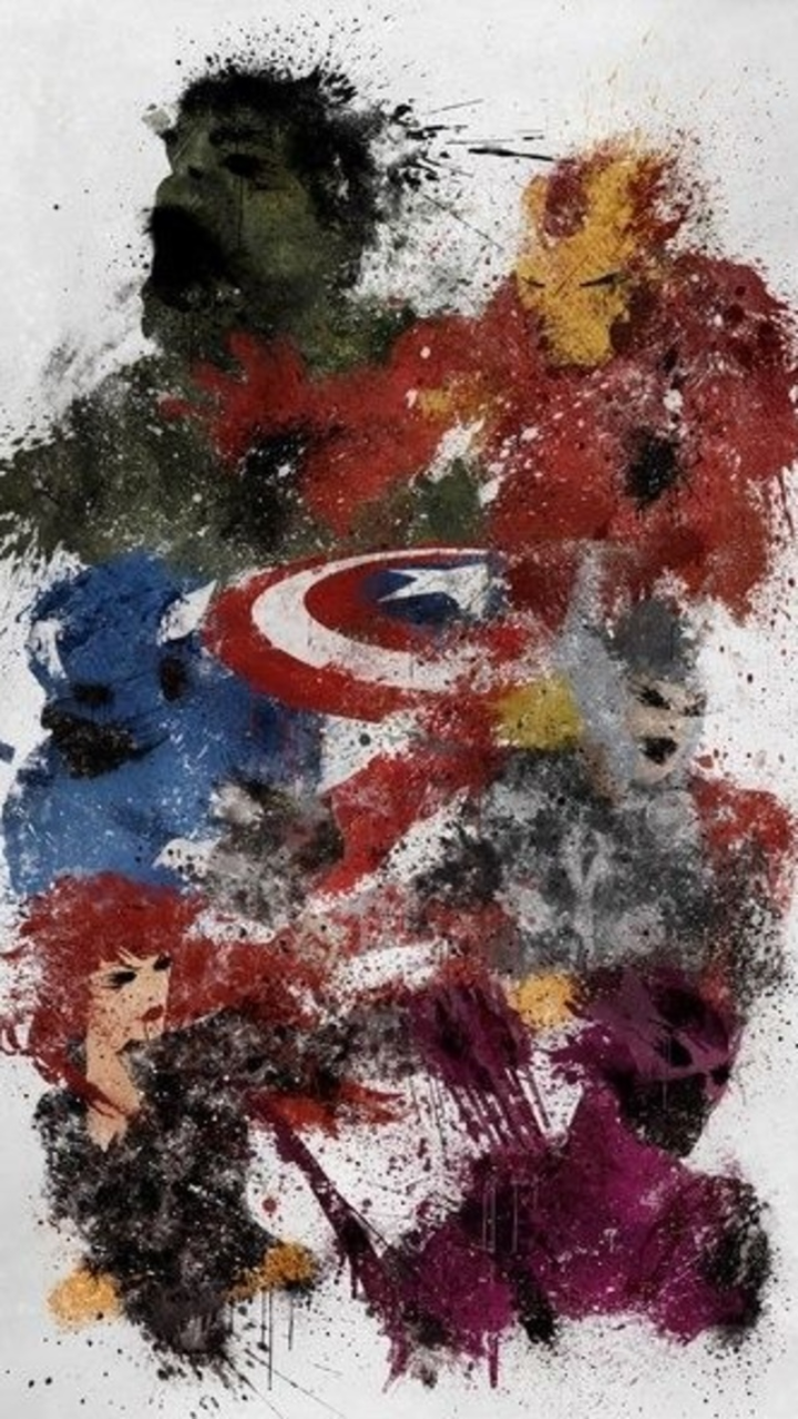 Avengers arte splatter, 720x1280 Full HD Verticale, iPhone