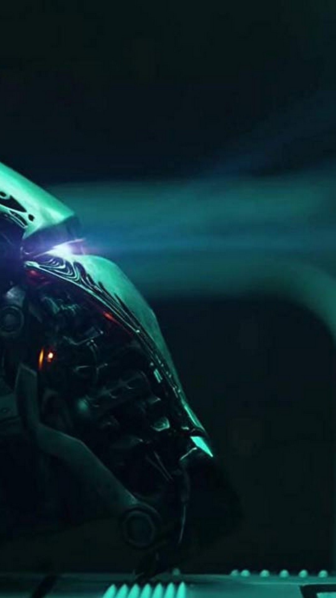 Casco robotico luce blu, 1080x1920 Verticale, Telefono
