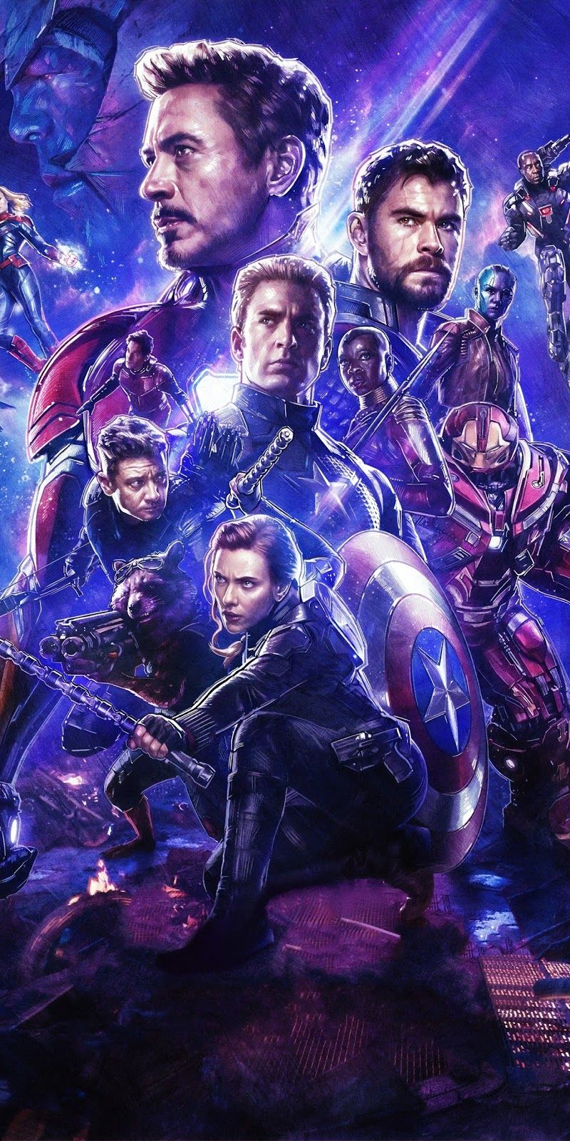 Avengers Endgame gruppo eroi, 800x1600 Verticale, Android
