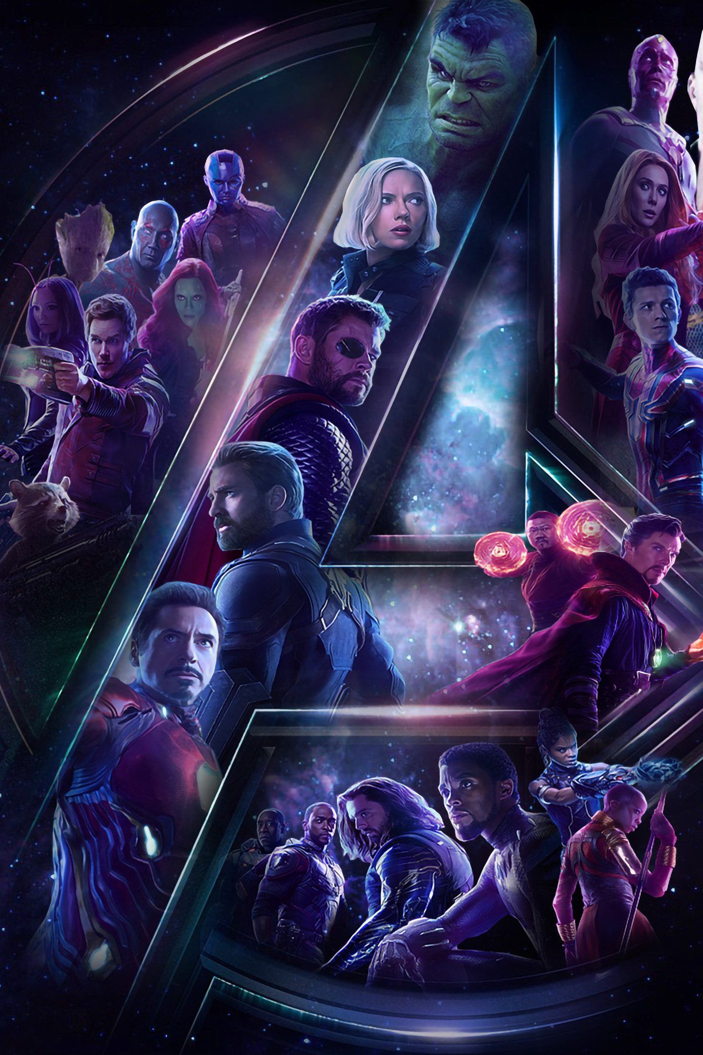 Poster Avengers Infinity War personaggi, 1440x2160 Full HD Verticale, iPhone