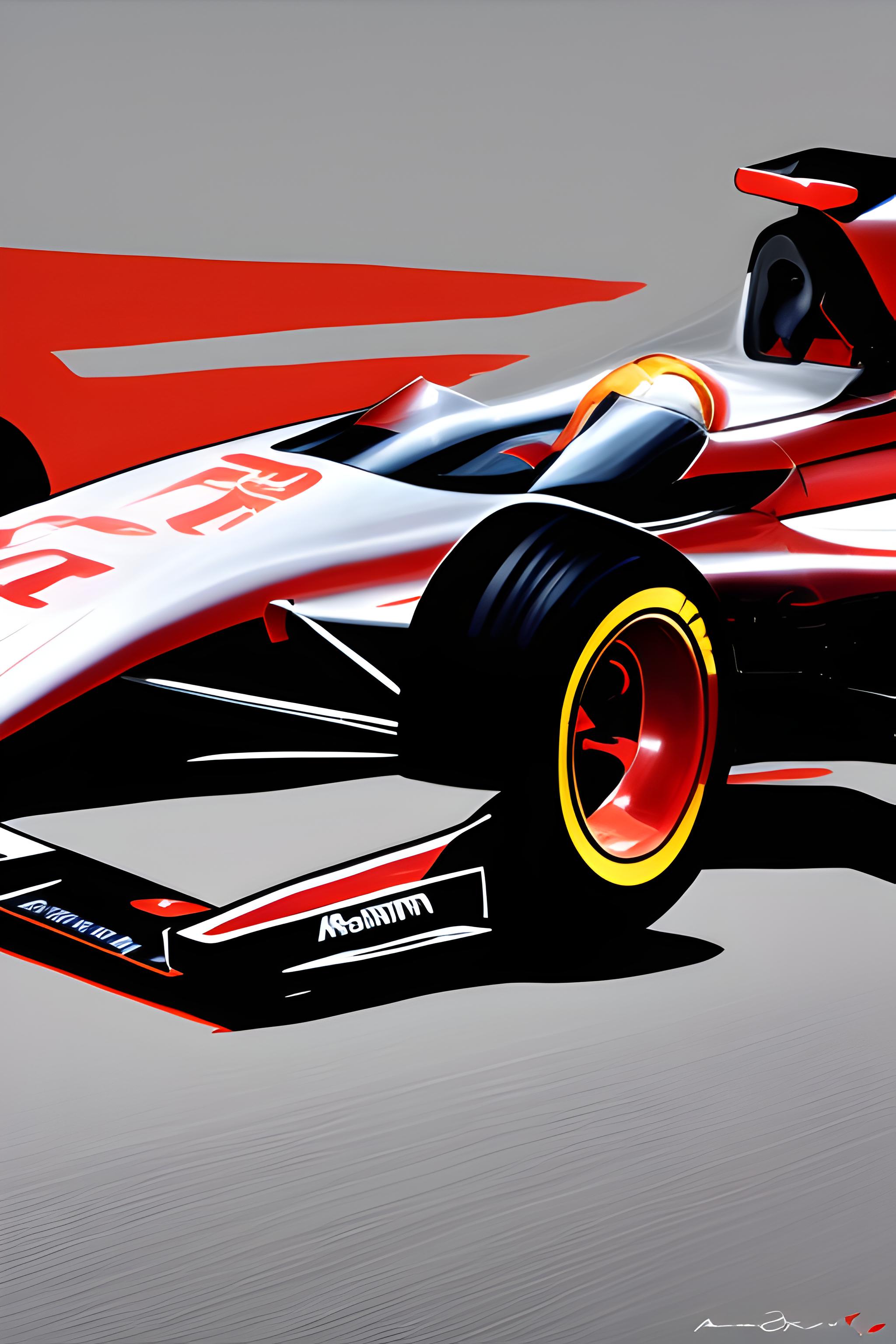 Auto F1 rossa e bianca, 2048x3072 Verticale, Mobile