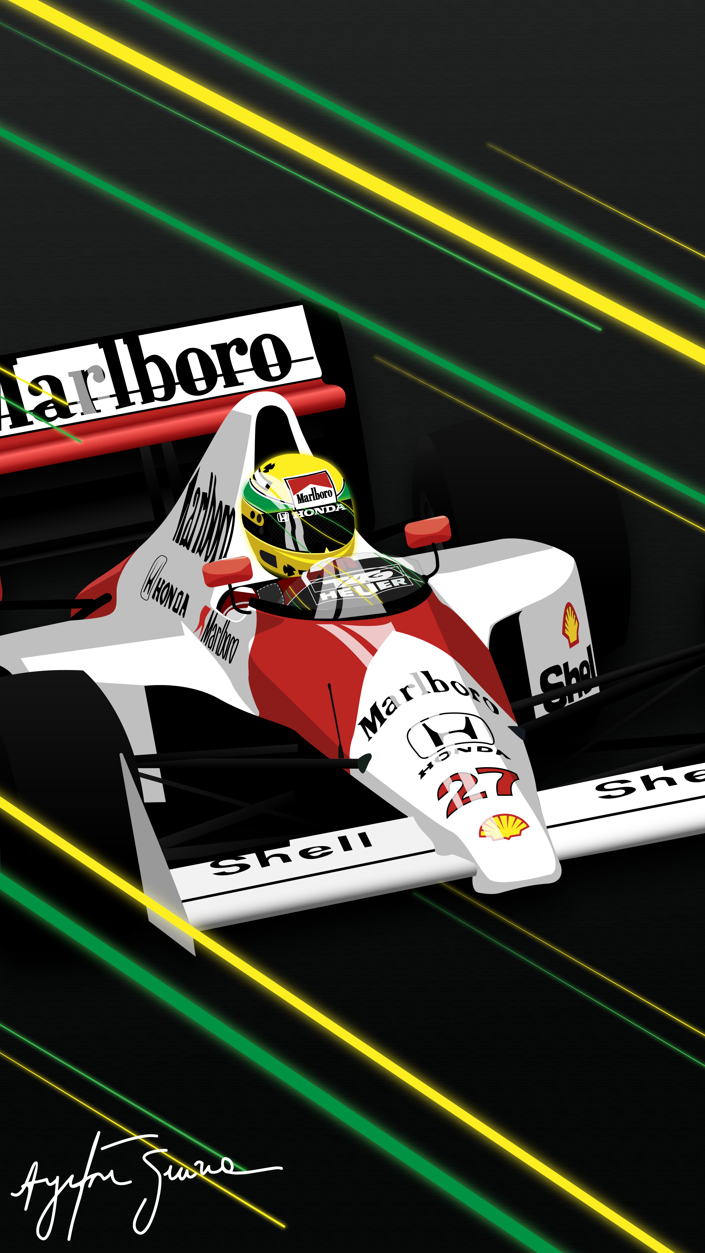 Ayrton Senna McLaren F1, supercar britannica, 2250x4000 Verticale, Telefono