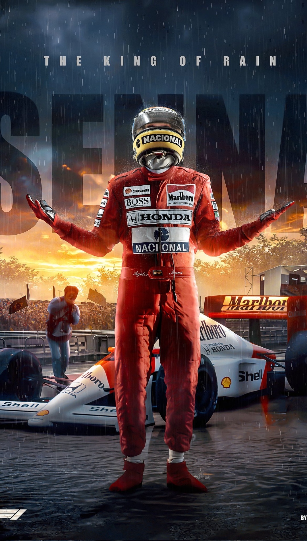 Ayrton Senna re della pioggia, 1080x1900 Verticale, OnePlus