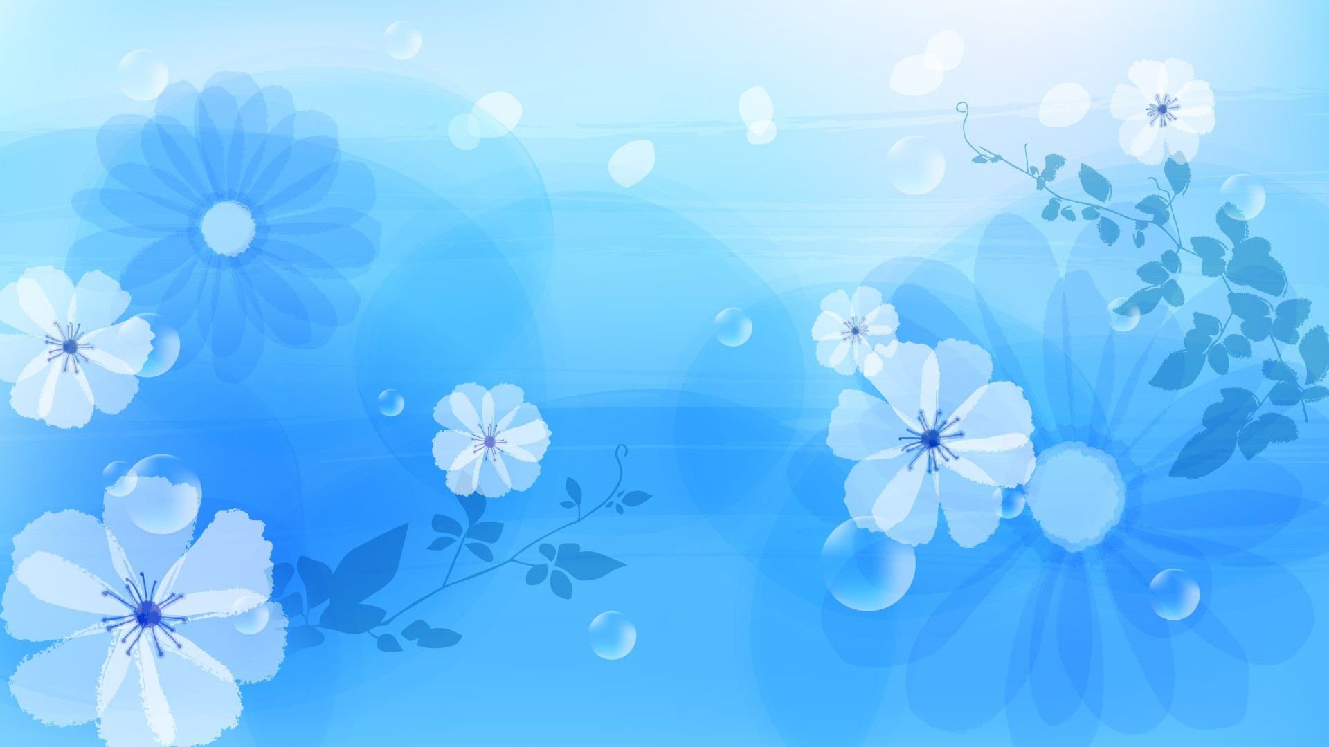 Fiori azzurri astratti, 1920x1080 Full HD, Desktop