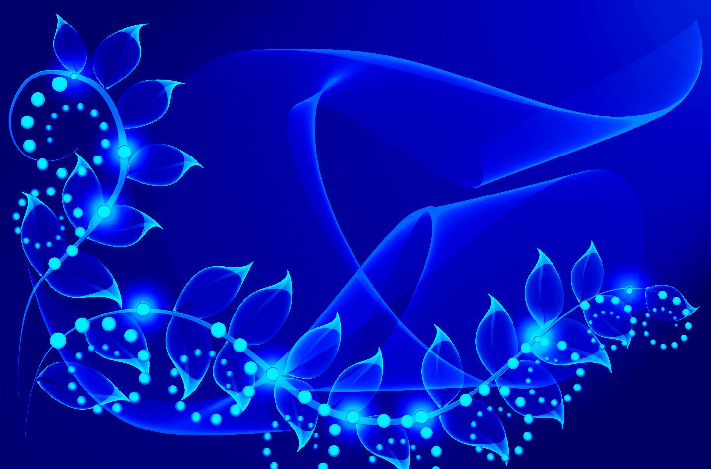 Fiori luminosi astratti blu, 1440x950 HD, HP Laptop