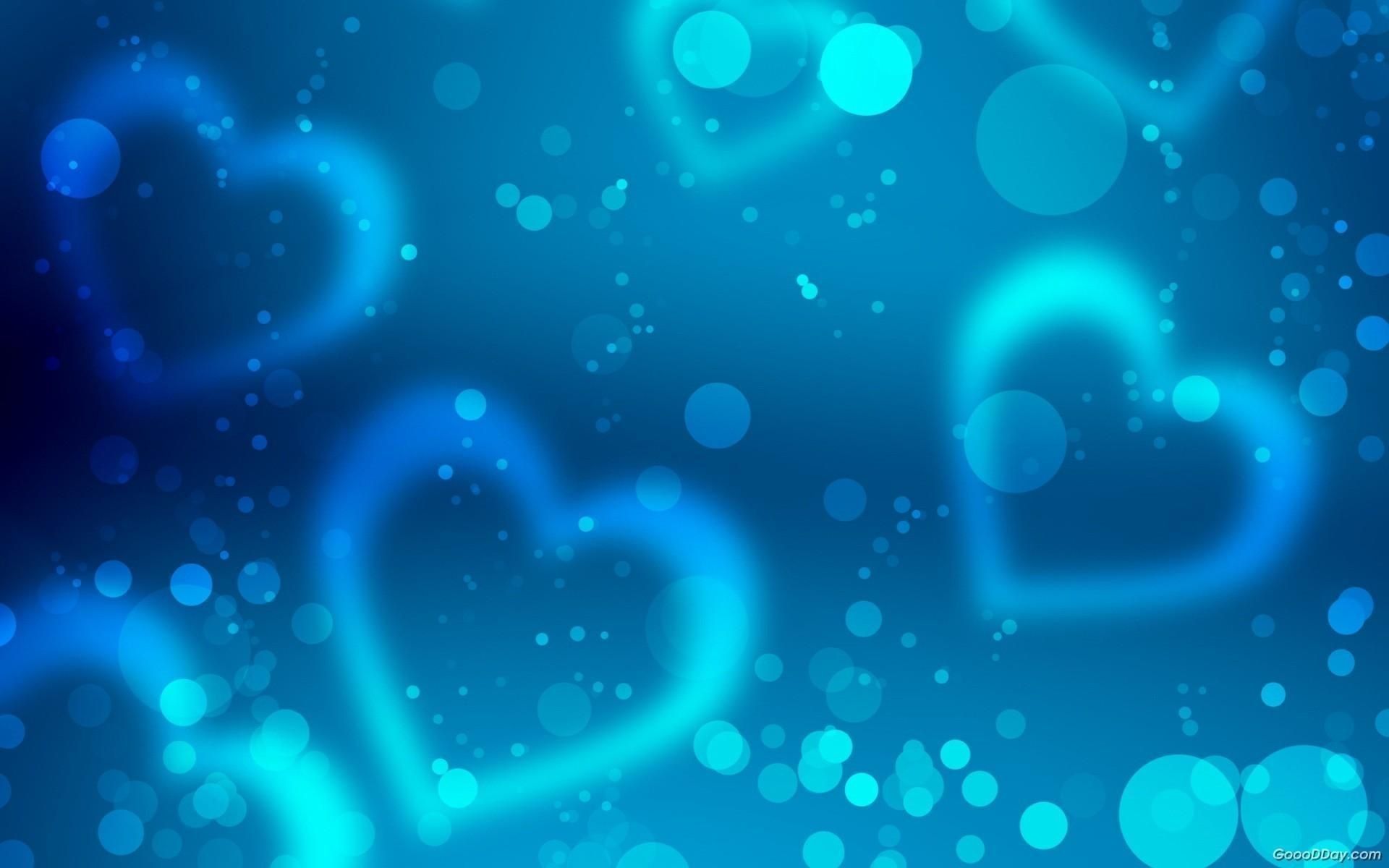 Cuori azzurri luminosi bokeh, 1920x1200 WUXGA, Desktop