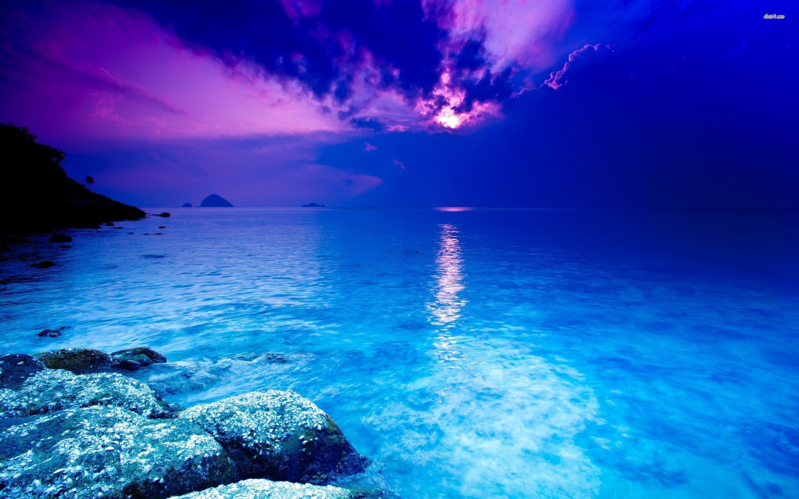Mare azzurro al tramonto, 2560x1600 2K+, Laptop