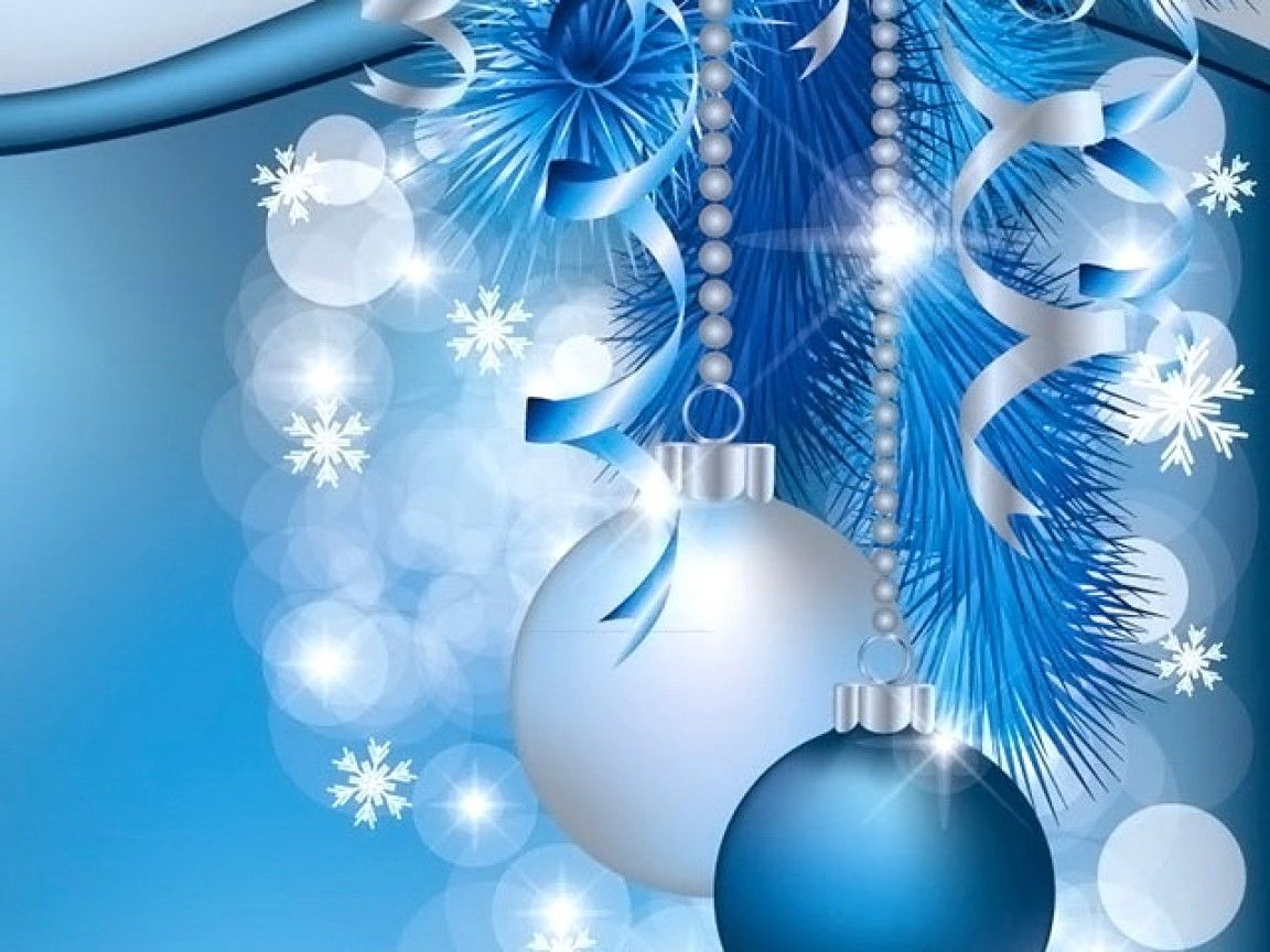 Palline di Natale blu argento, 1152x864 HD, Desktop