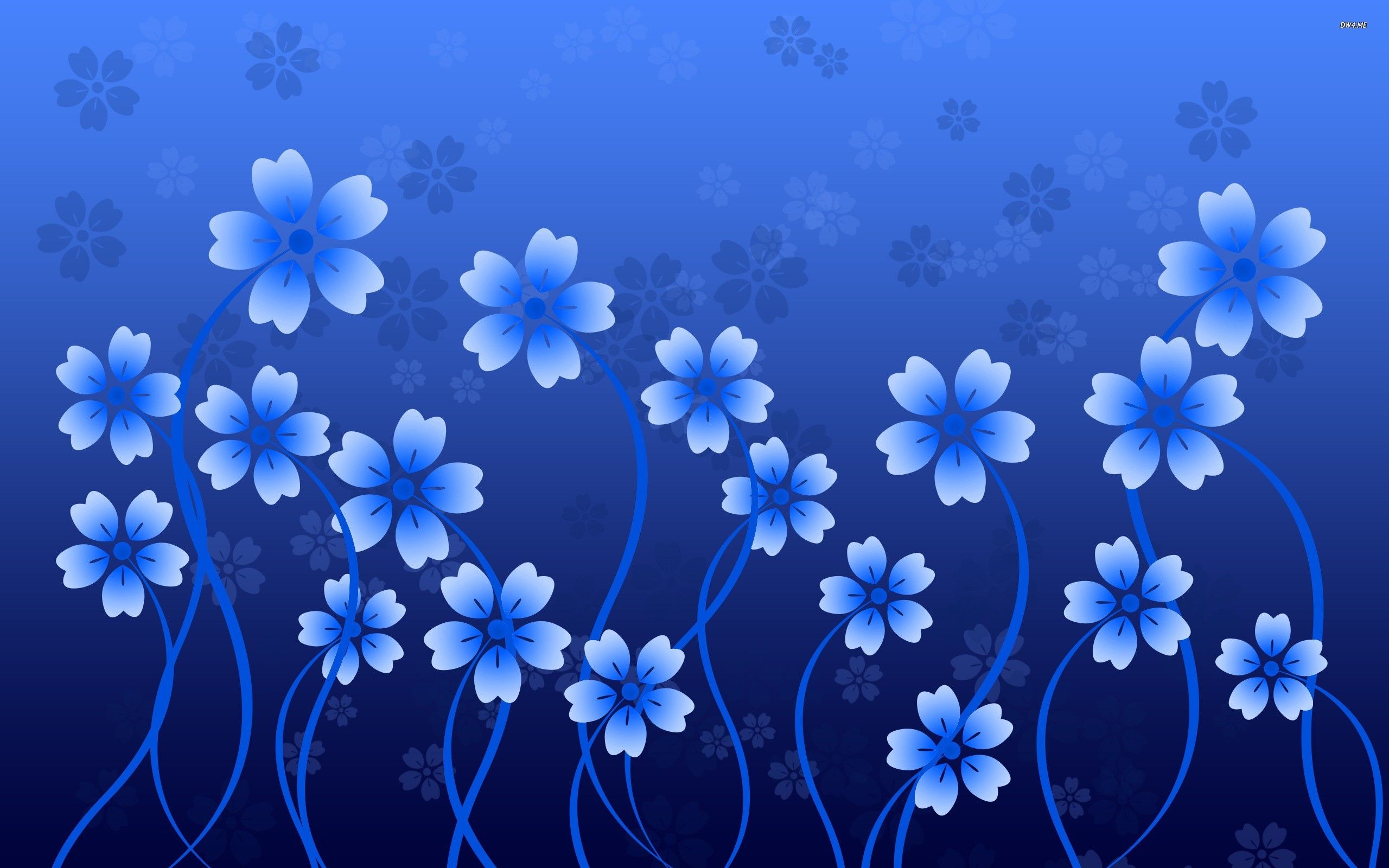 Fiori blu astratti, 2560x1600 WQXGA, Laptop