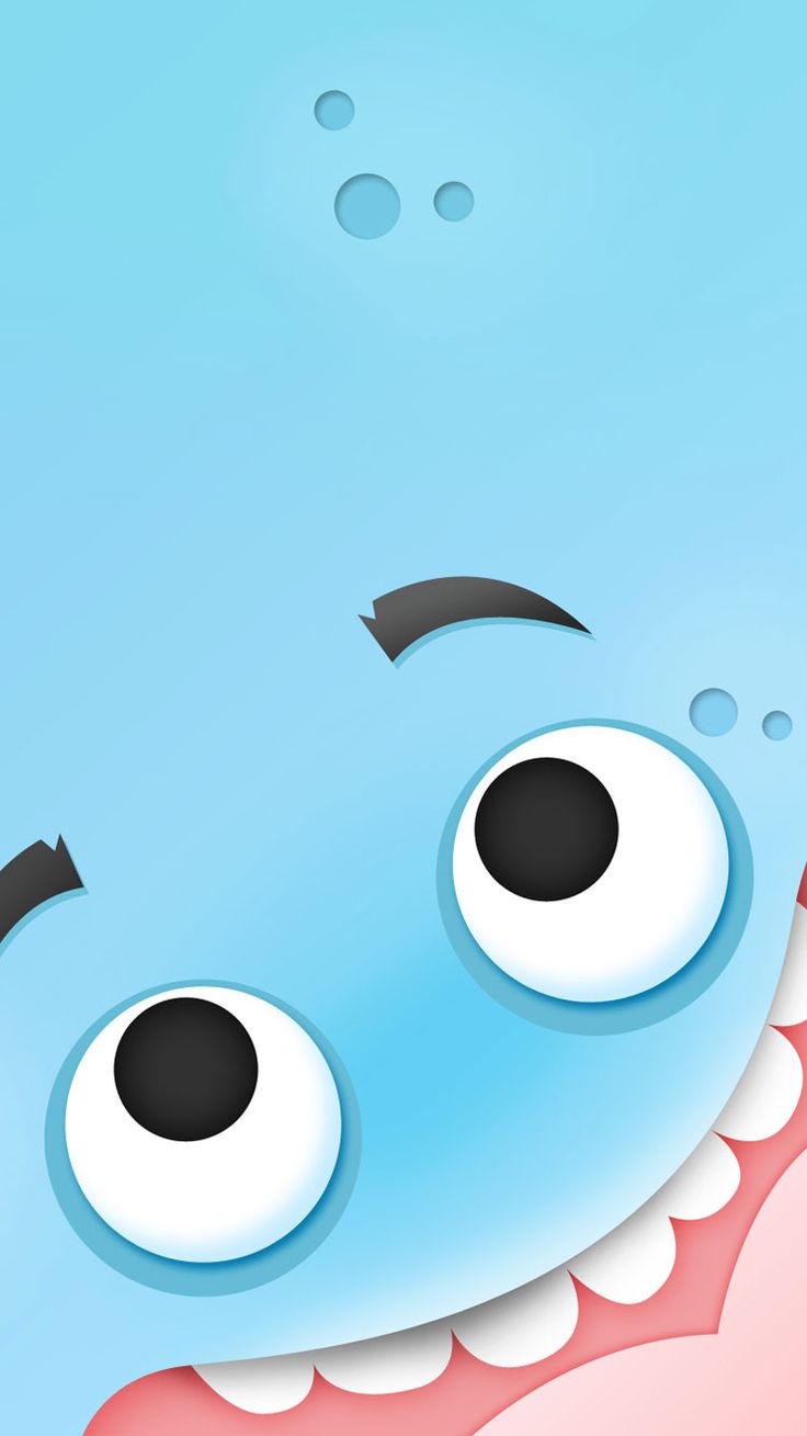 Squalo azzurro cartoon sorridente, 736x1309 Verticale, Mobile
