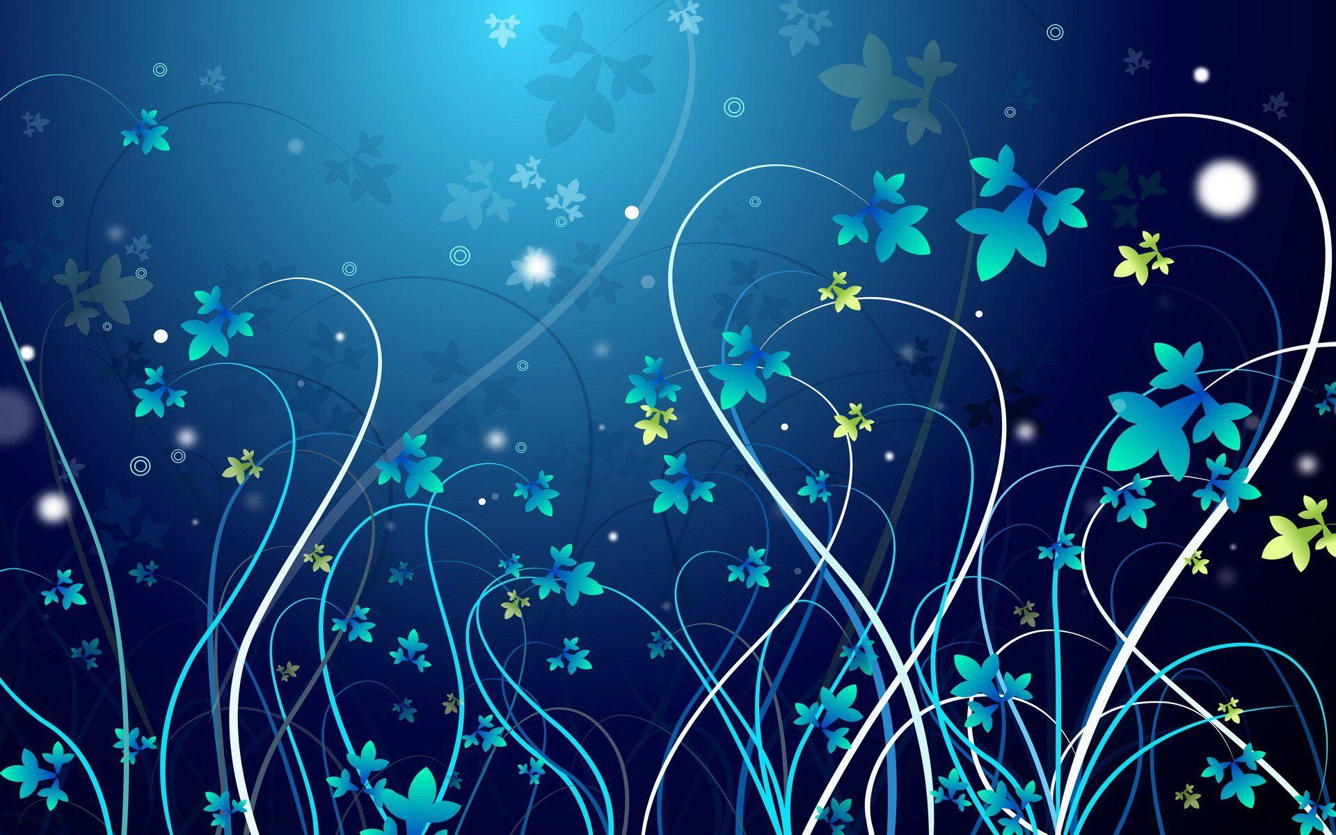 Fiori astratti blu decorativi, 1920x1200 WUXGA, Laptop