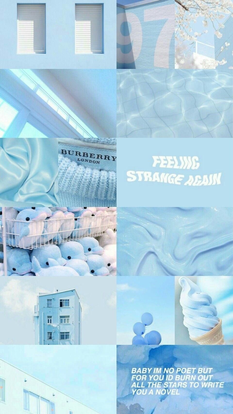 Collage estetico azzurro pastello, 960x1706 Full HD Verticale, Realme