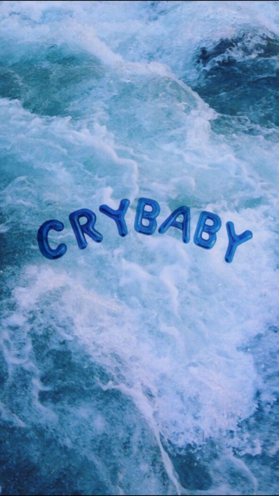Testo Crybaby su onde, 1080x1919 Full HD Verticale, iPhone