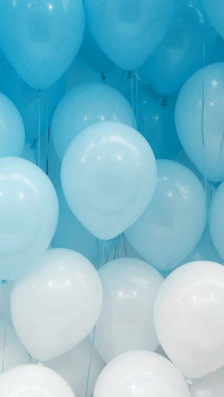 Palloncini blu pastello e bianchi, 736x1306 Full HD Verticale, Samsung Galaxy