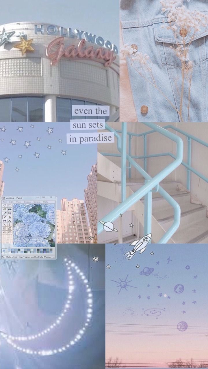 Collage estetico azzurro pastello, 720x1280 Full HD Verticale, iPhone