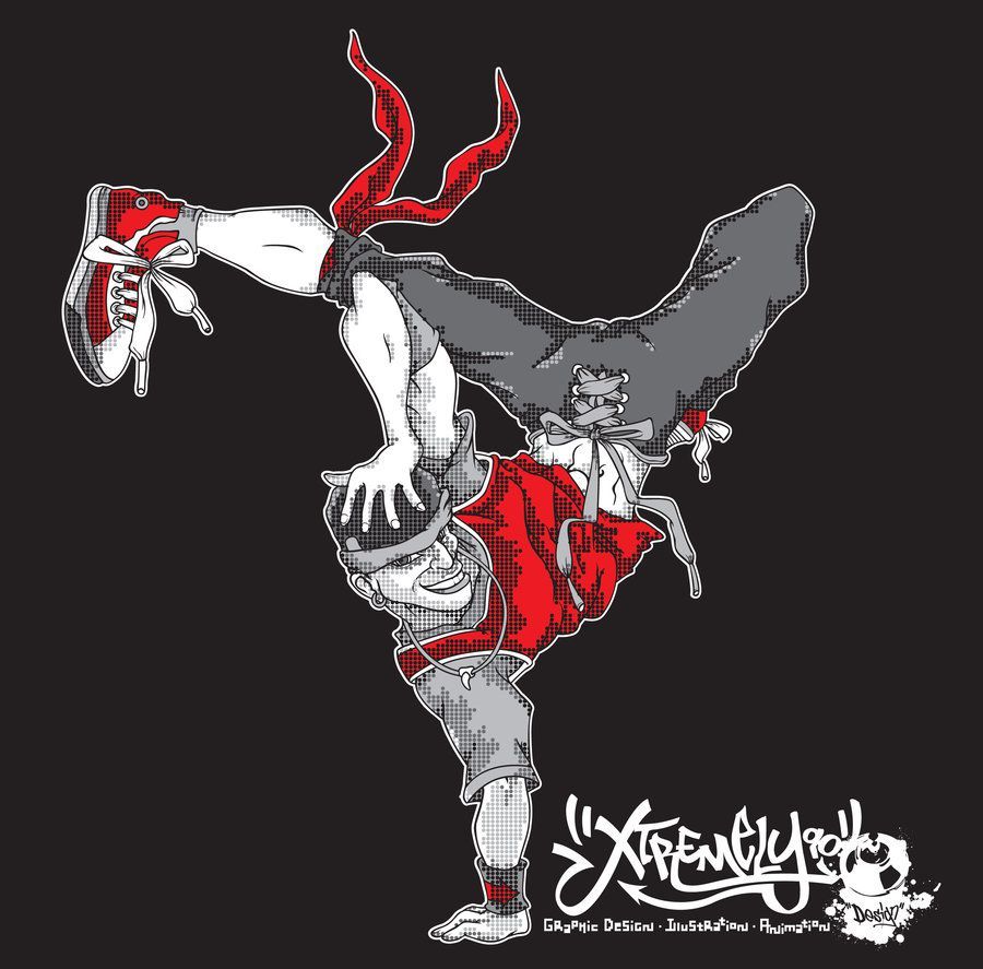 B-boy breakdance illustrazione rosso, 900x887 HD, Laptop