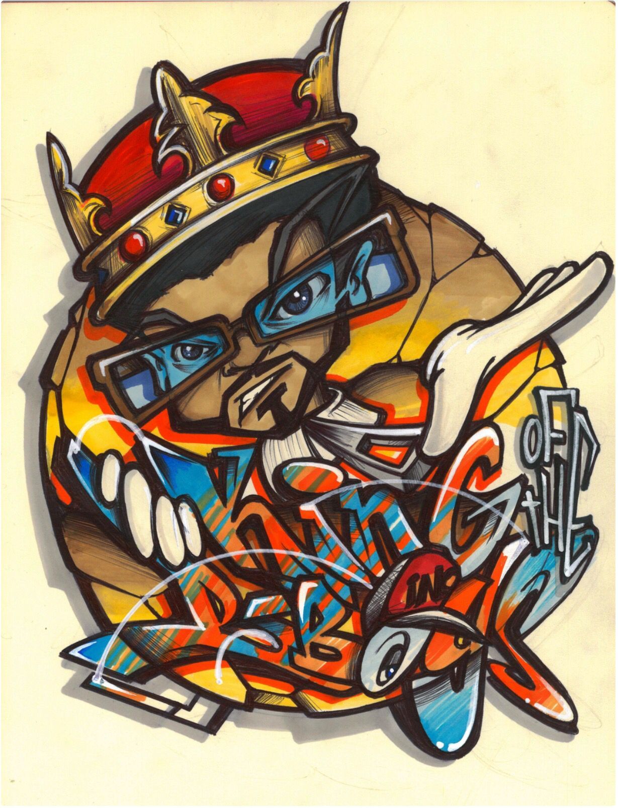 Personaggio graffiti con corona, 1229x1605 Full HD Verticale, iPhone
