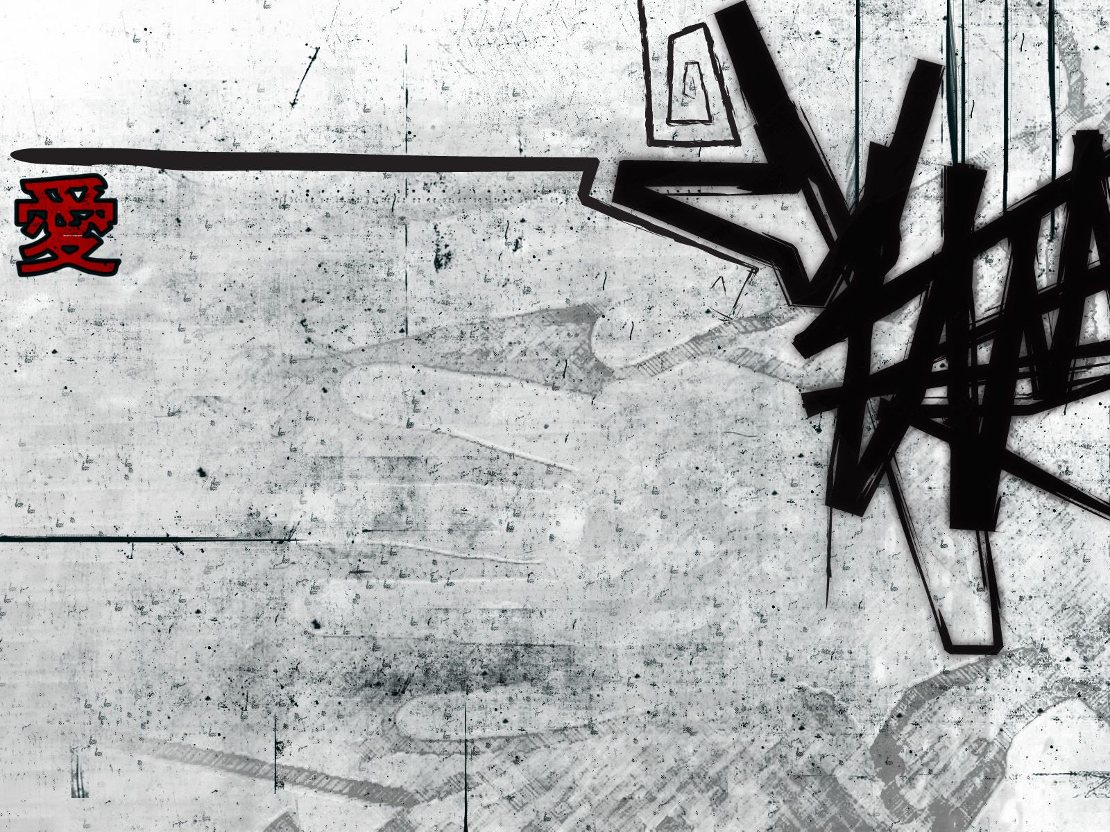 Graffiti astratto grigio nero, 1600x1200 900p, PC