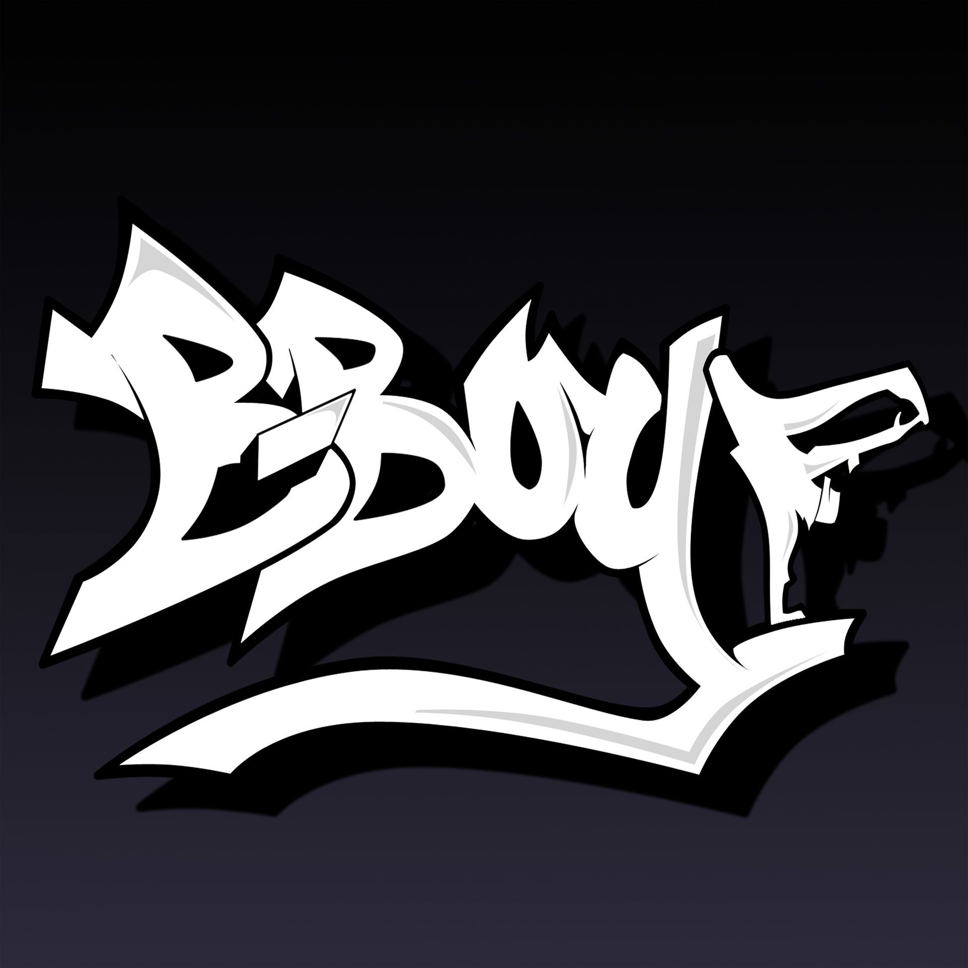 Logo graffiti B-Boy bianco nero, 1920x1920 Full HD+, Desktop