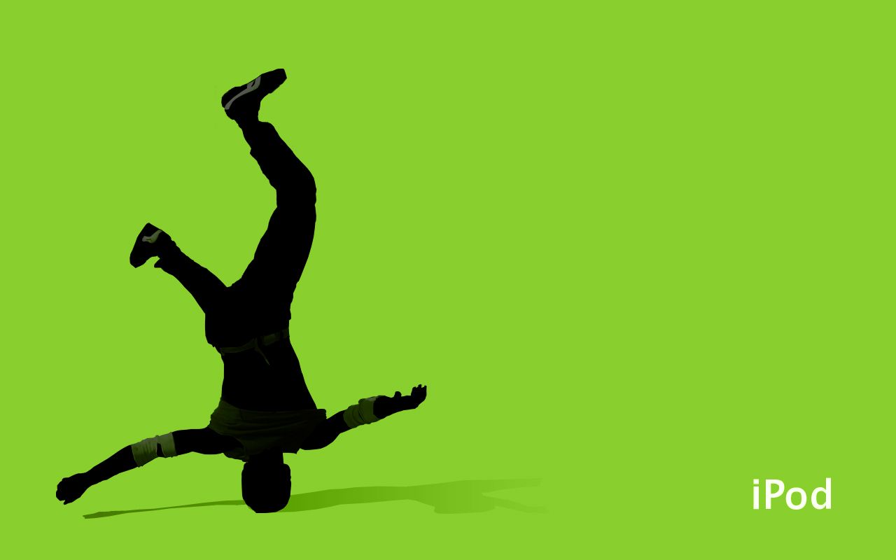 Silhouette breakdance sfondo verde, 1280x800 HD, Desktop