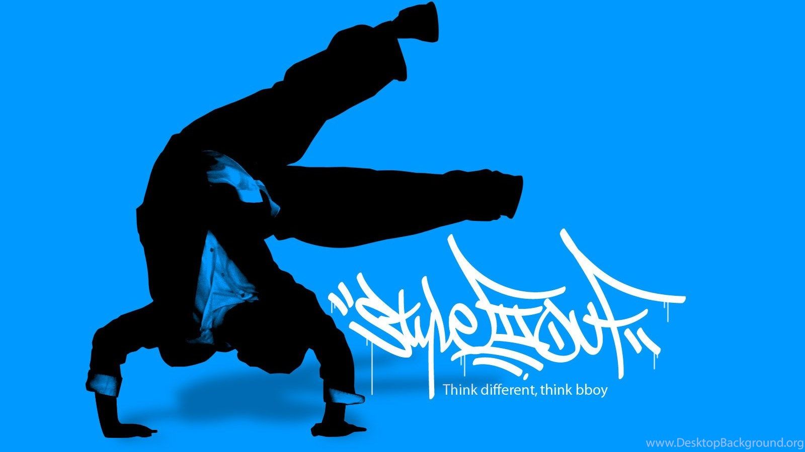 Silhouette B-Boy breakdance sfondo blu, 1600x900 HD, Laptop
