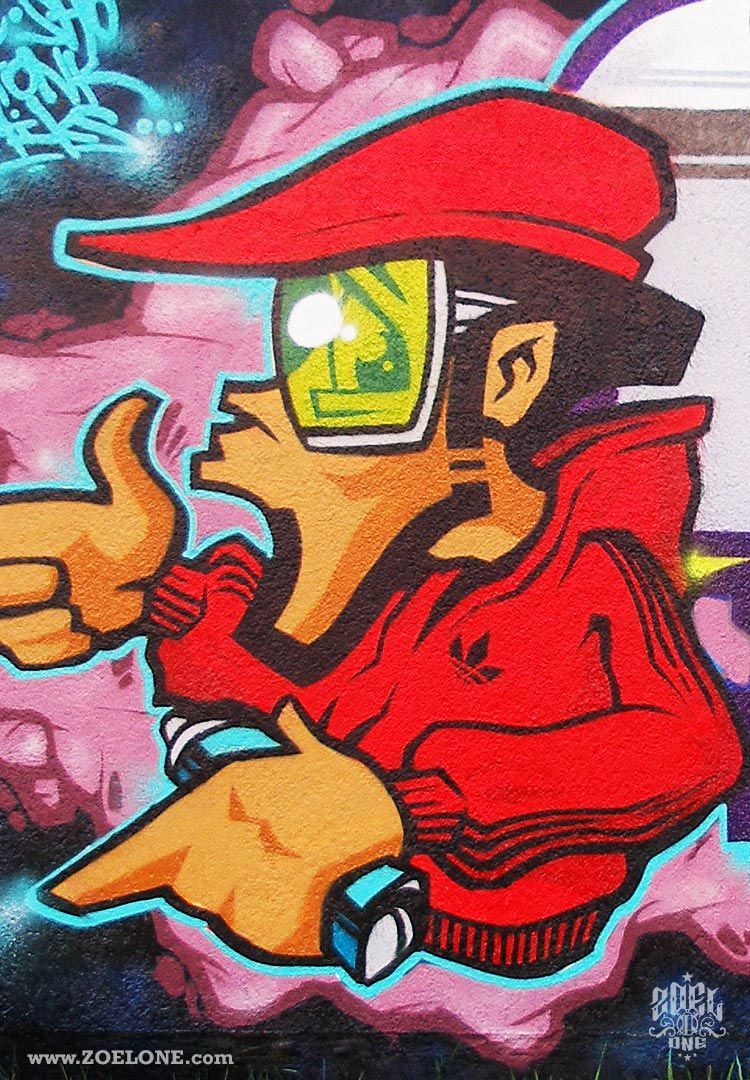 Personaggio graffiti B-boy rosso, 750x1080 Verticale, POCO