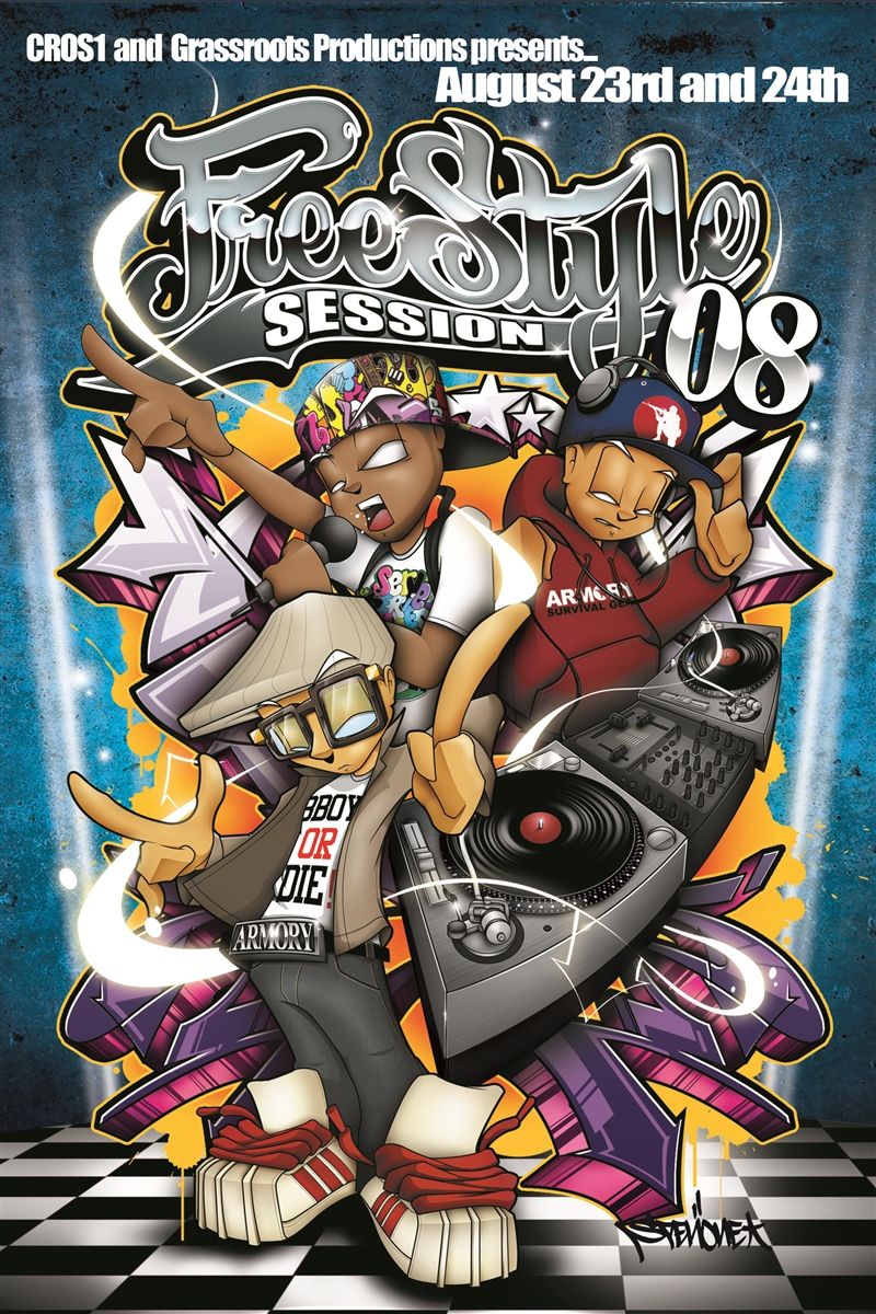 B-Boy graffiti FreeStyle Session poster, 800x1200 Verticale, Mobile