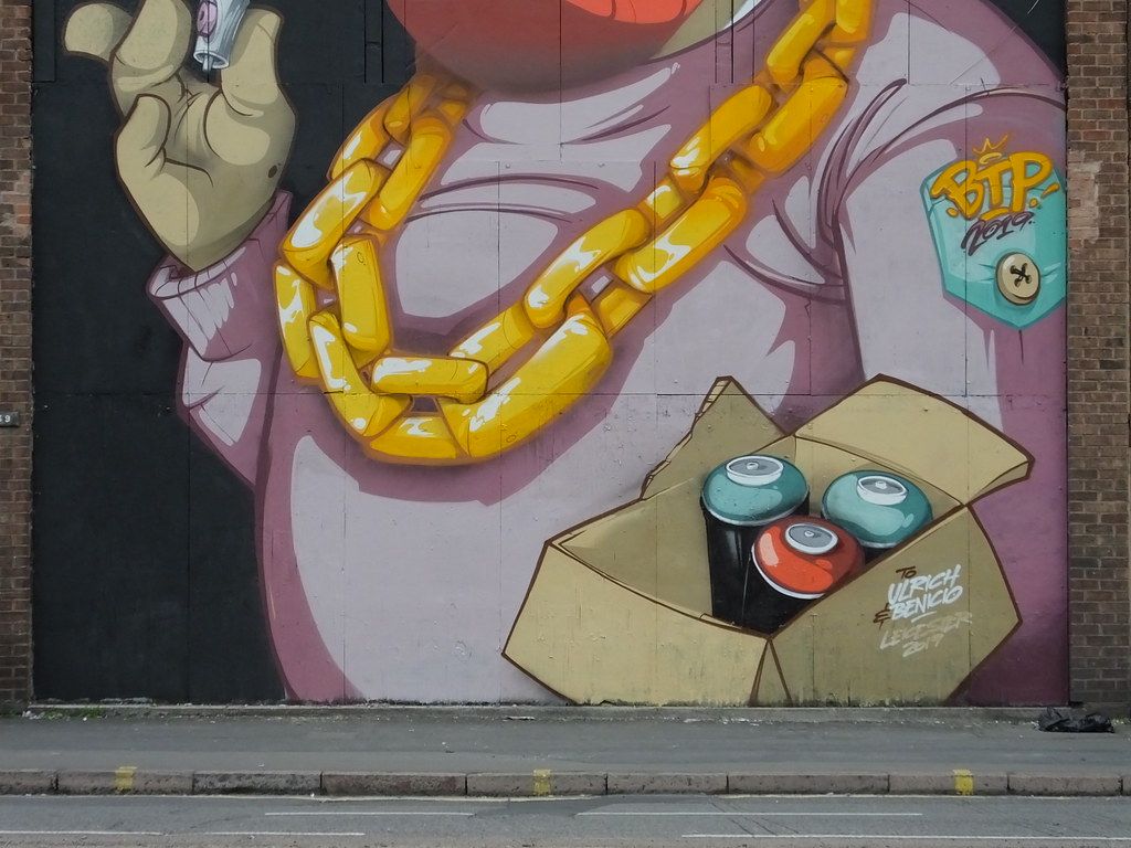Murale graffiti B-Boy con catena, 1024x768 HD, iMac