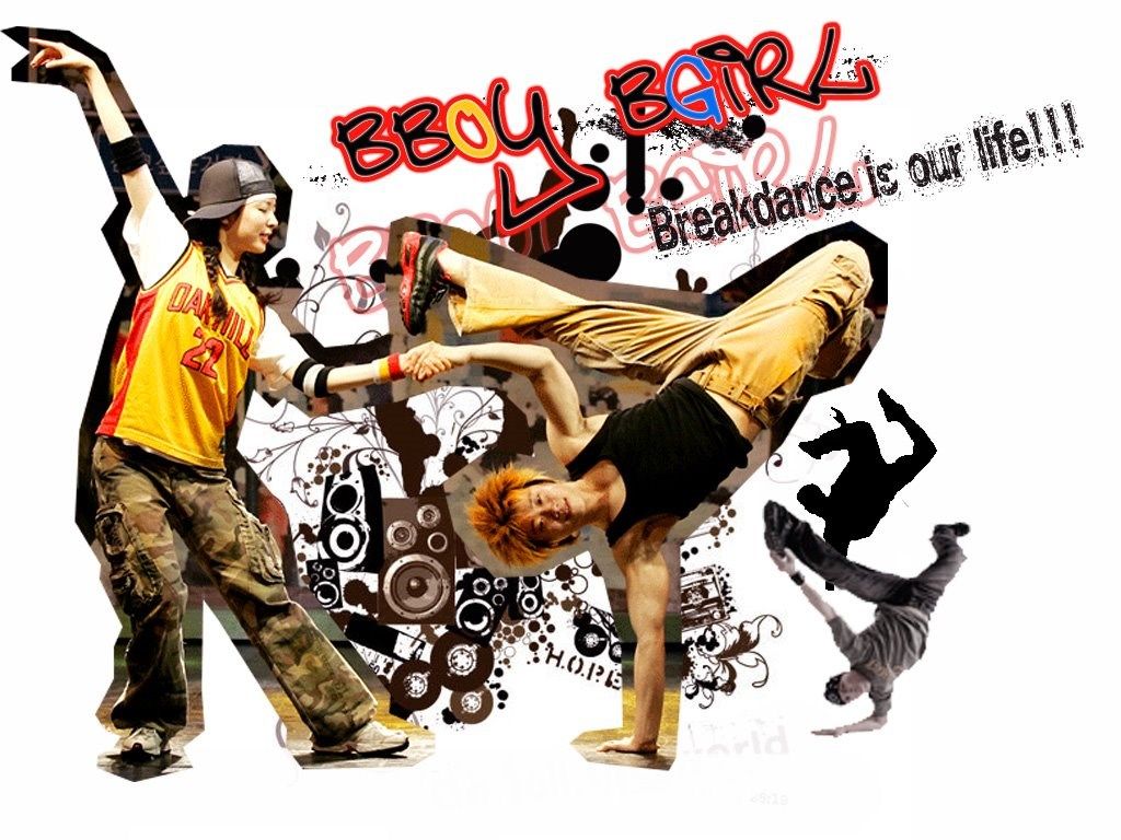 Collage tipografico B-Boy graffiti, 1920x1080 Full HD, PC