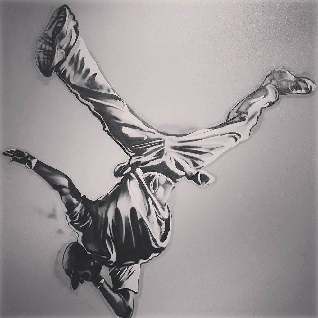 B-boy breakdance bianco e nero, 1024x1024 HD, Desktop