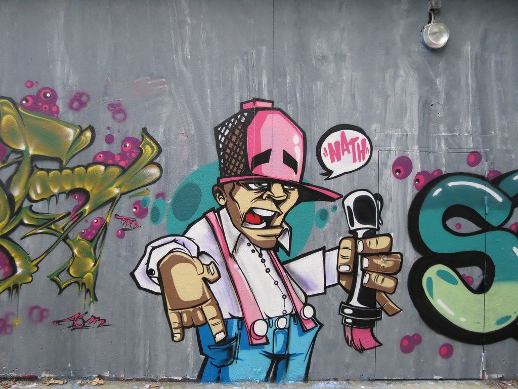 Graffiti b-boy personaggio muro, 1024x768 HD, Laptop