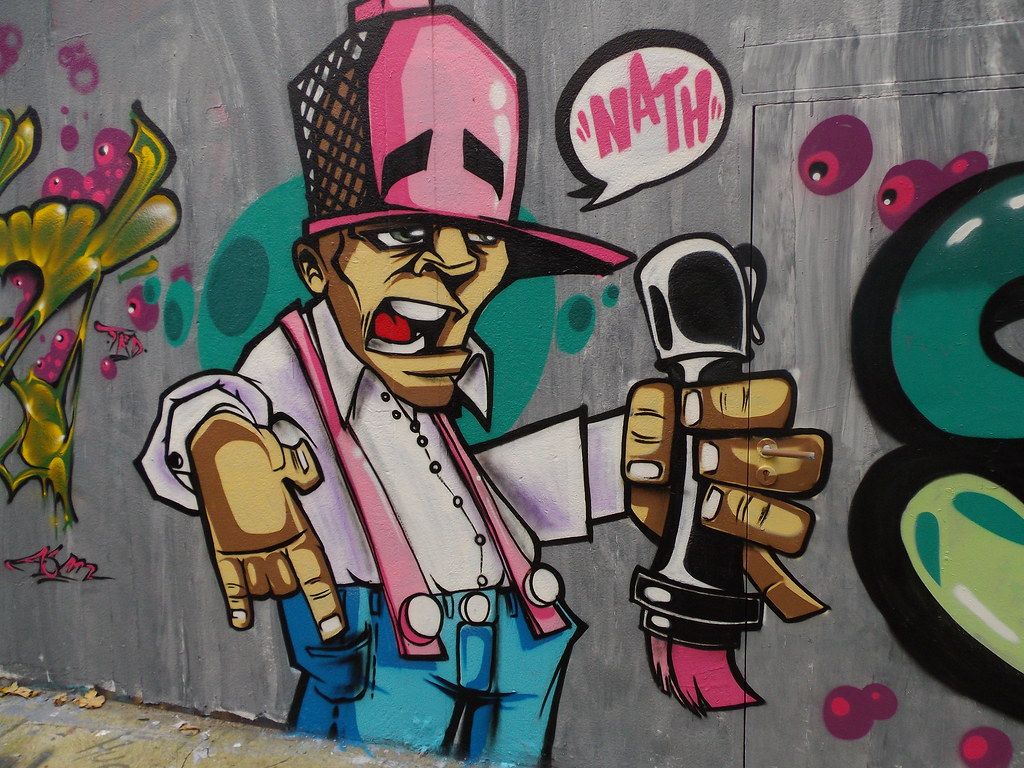 Graffiti B-Boy personaggio rosa, 1024x768 HD, Laptop