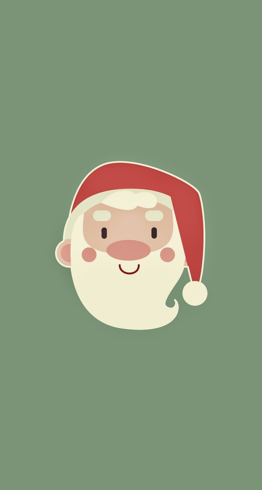 Babbo Natale simpatico minimalista, 1028x1920 Verticale, Telefono
