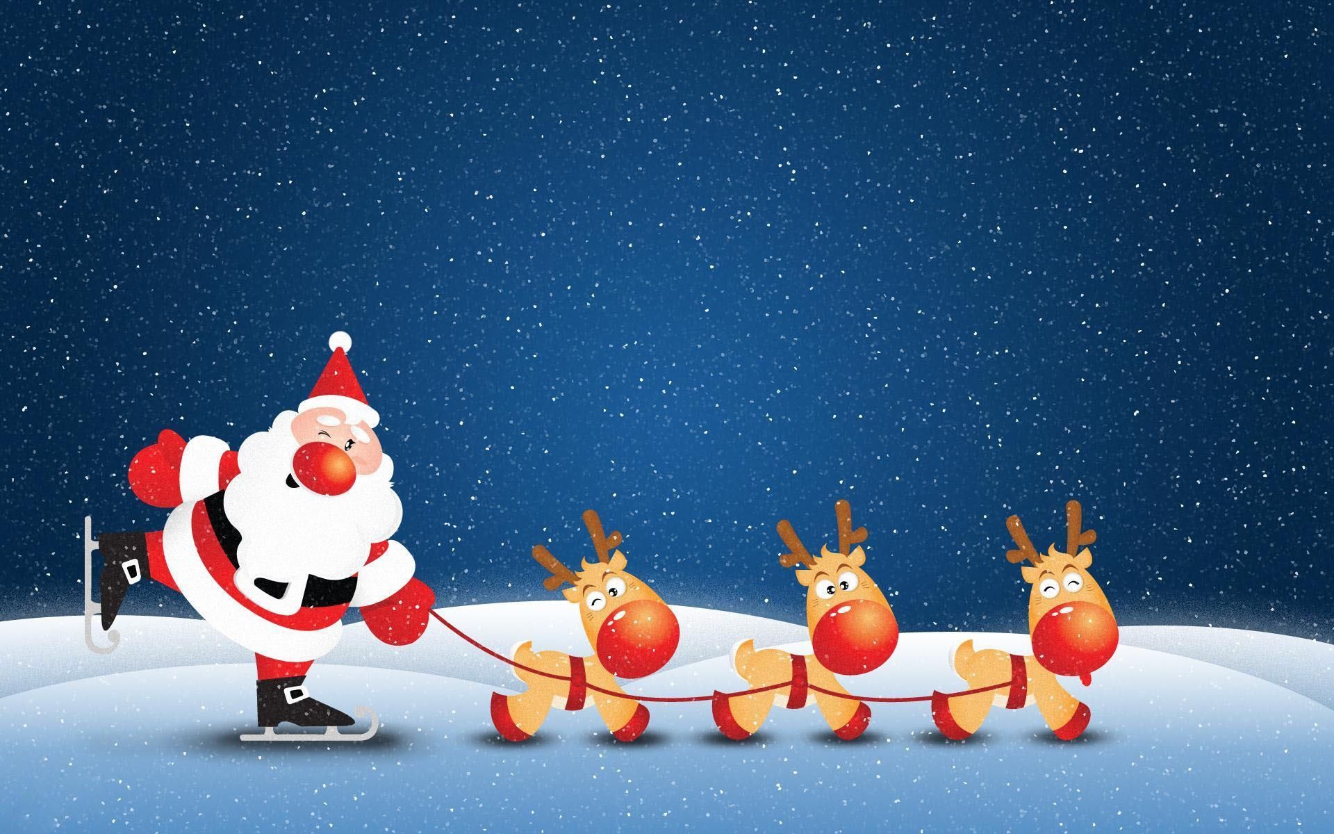 Babbo Natale con renne pattini, 1920x1200 Full HD+ WUXGA, iMac