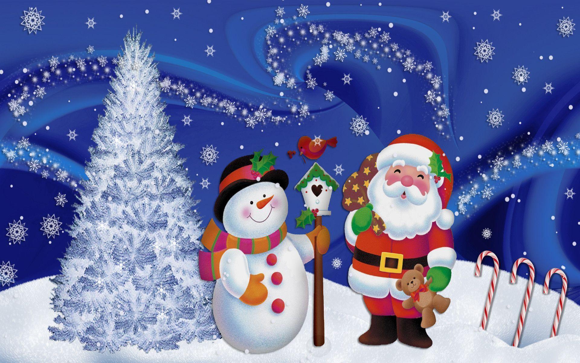 Babbo Natale e pupazzo di neve, 1920x1200 Full HD+ WUXGA, Desktop