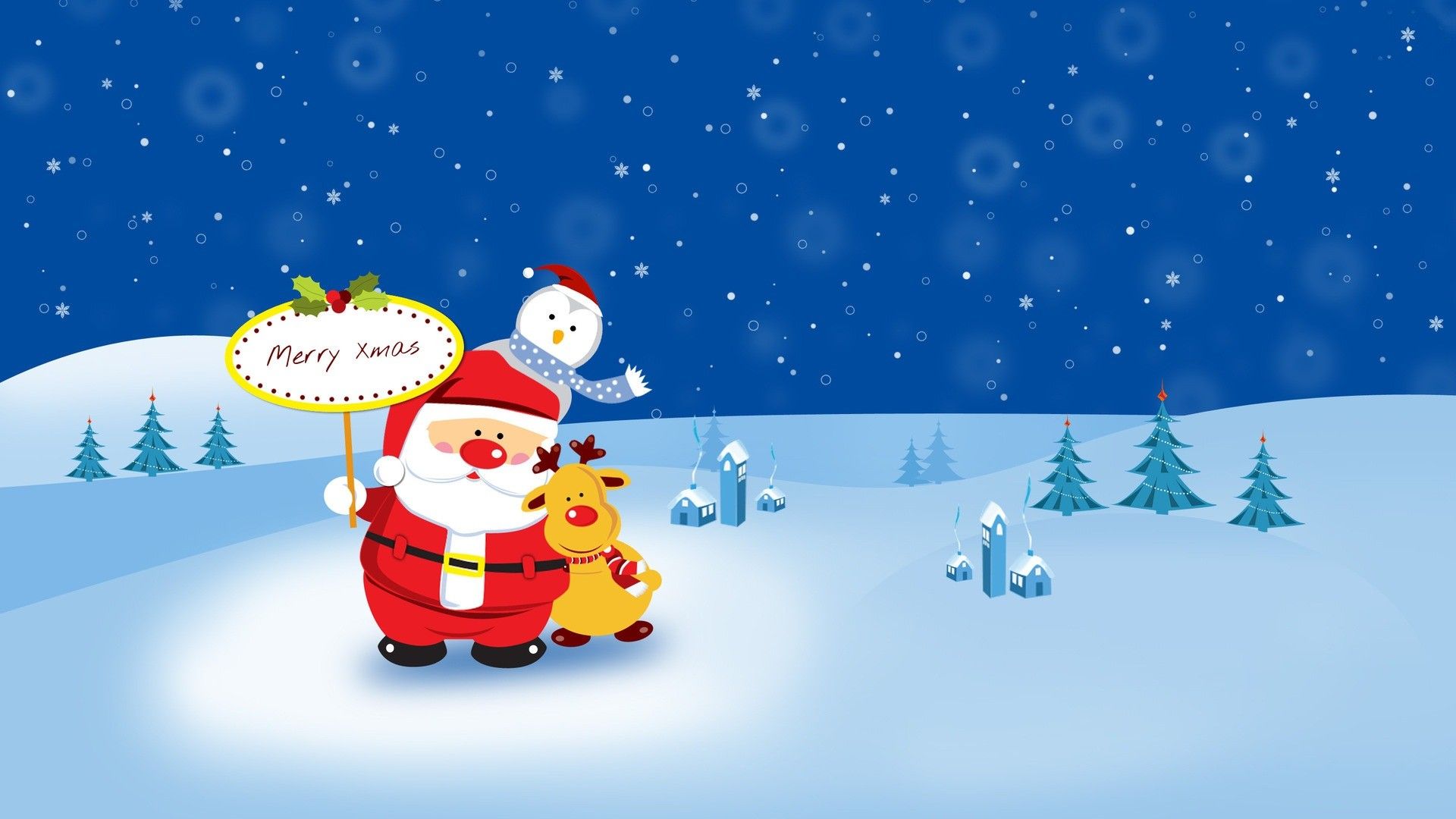 Babbo Natale renna pupazzo neve, 1920x1080 Full HD 1080p, Laptop