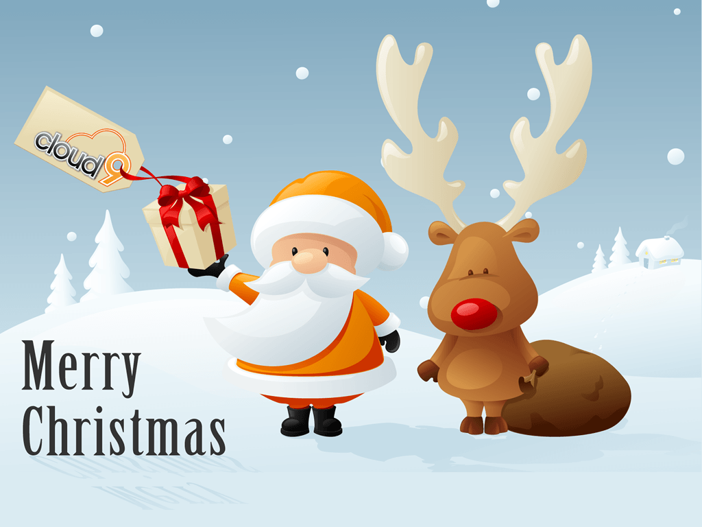 Babbo Natale carino con renna, 1024x768 HD, Desktop
