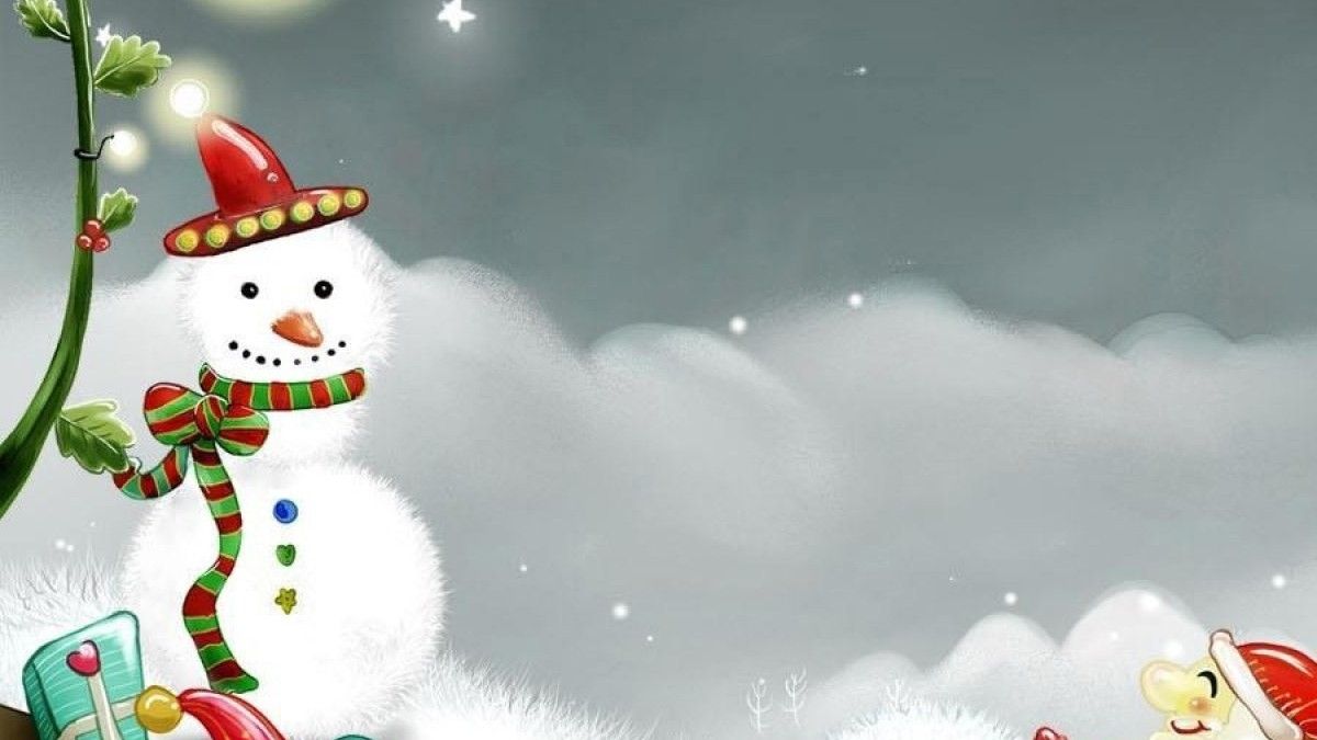 Pupazzo di neve natalizio carino, 1200x675 HD, Laptop